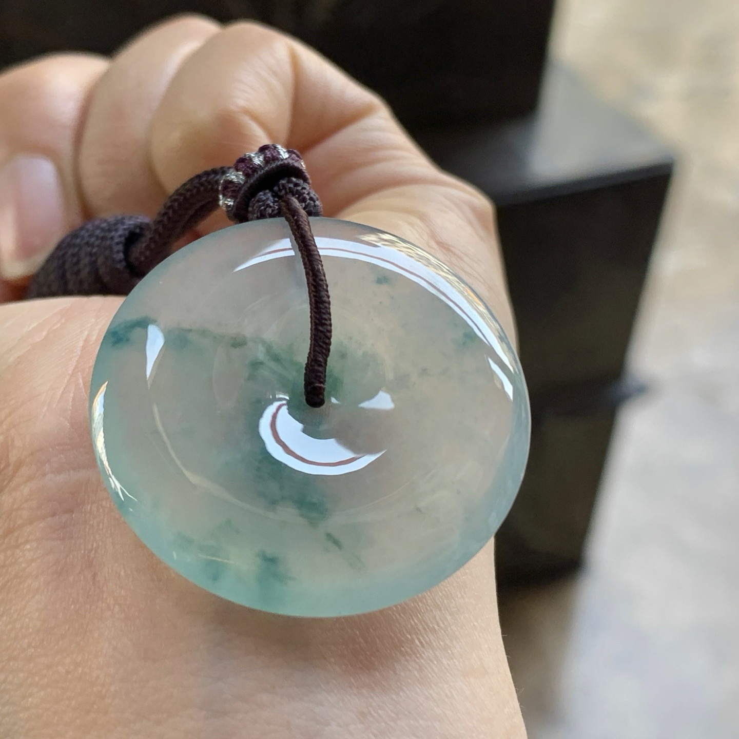 冰蓝花平安扣^_^飘花灵韵