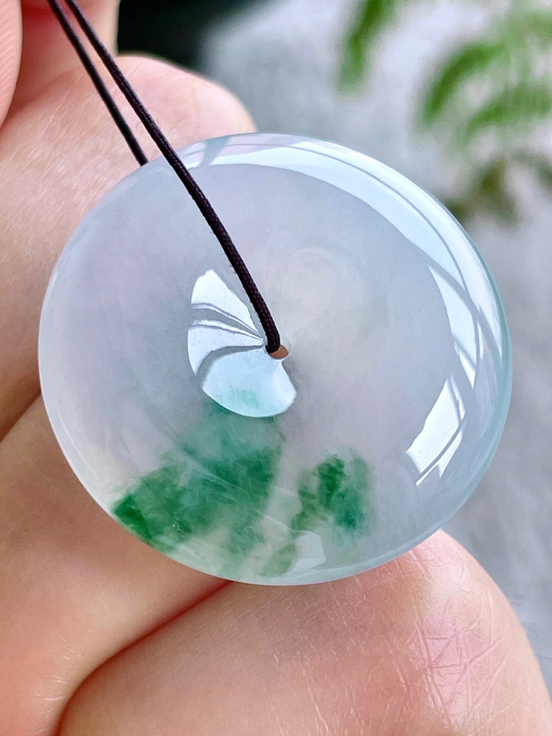 冰飘花平安扣吊坠