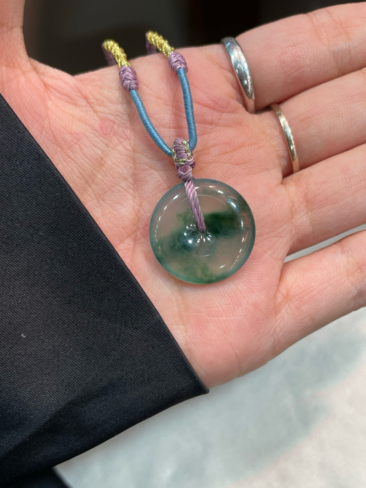 冰晴 飘花 平安扣吊坠