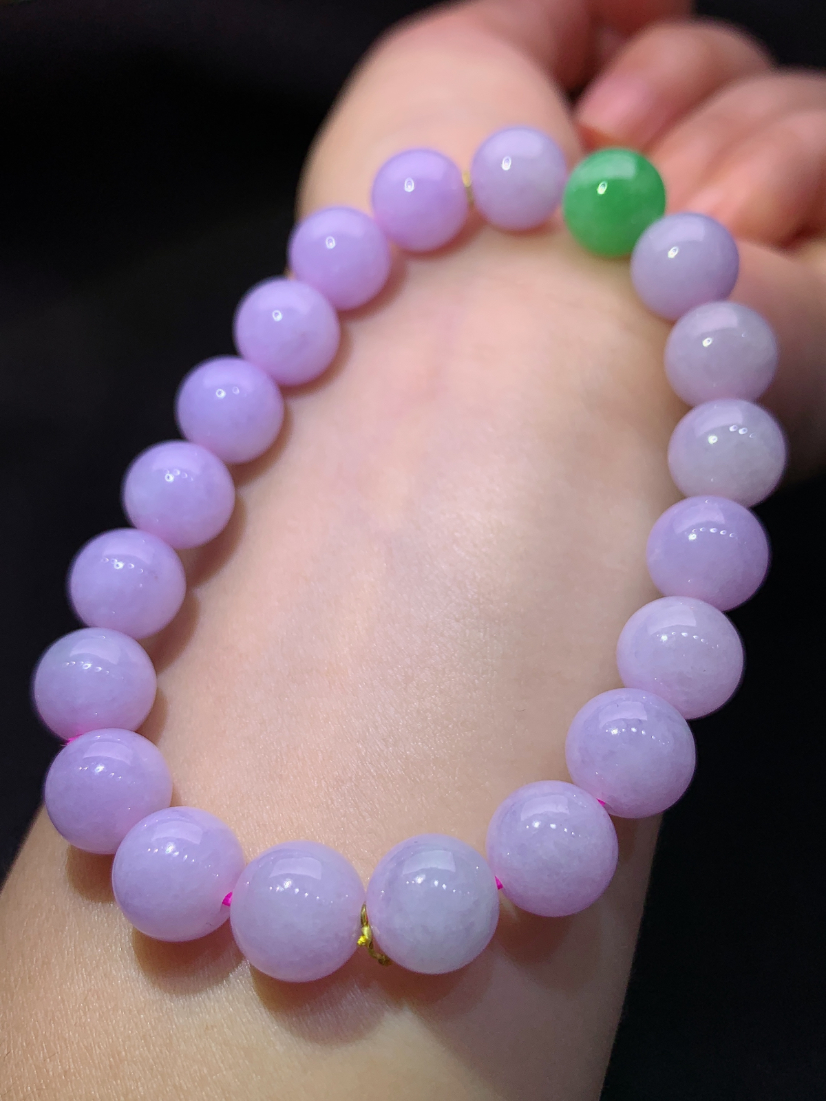 紫罗兰圆珠手串，手链，冰润鲜艳，种水足，Xili 尺寸9.8