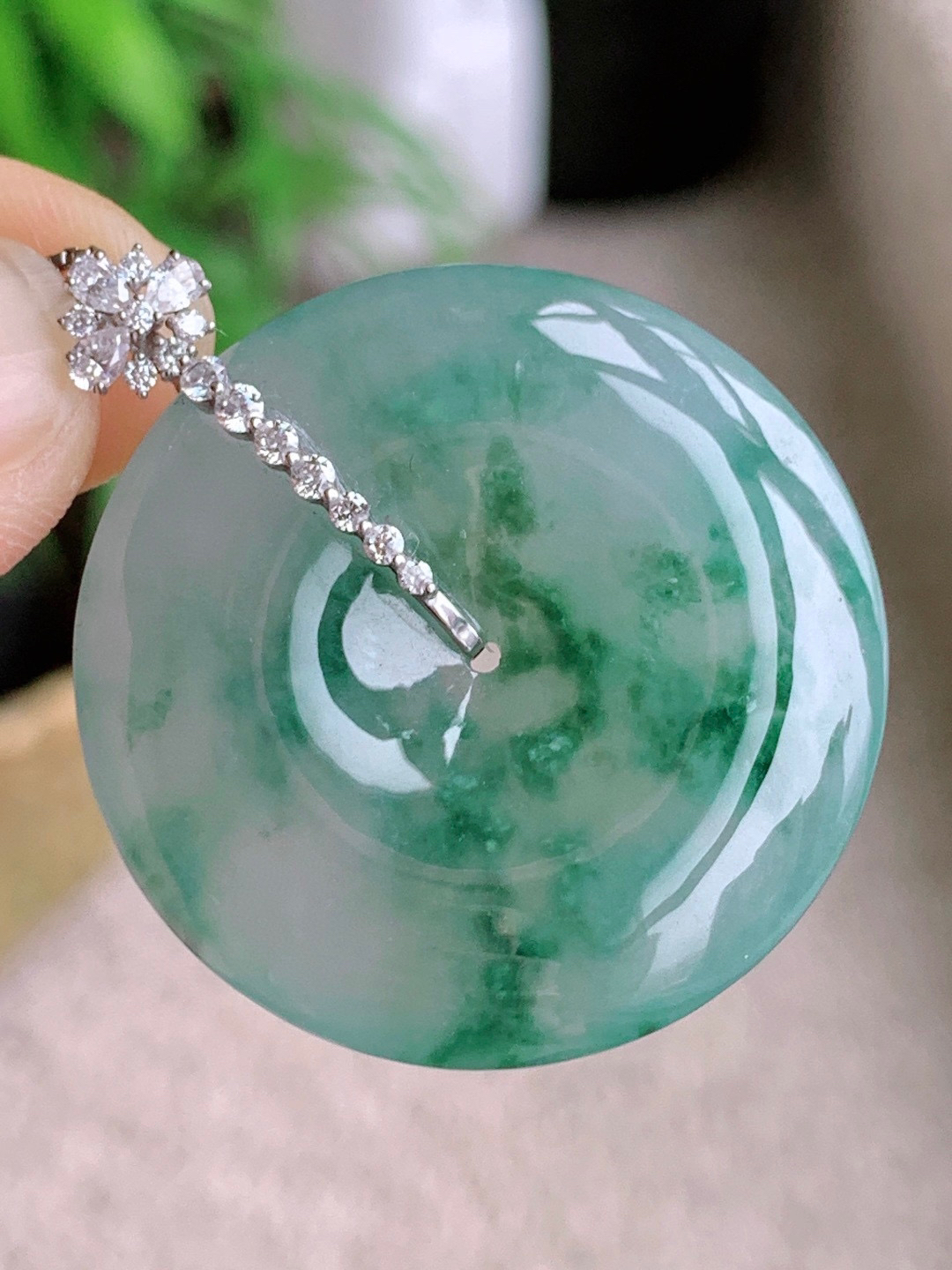 冰飘花大平安扣吊坠  
【整体】38
【裸石】32-6.1