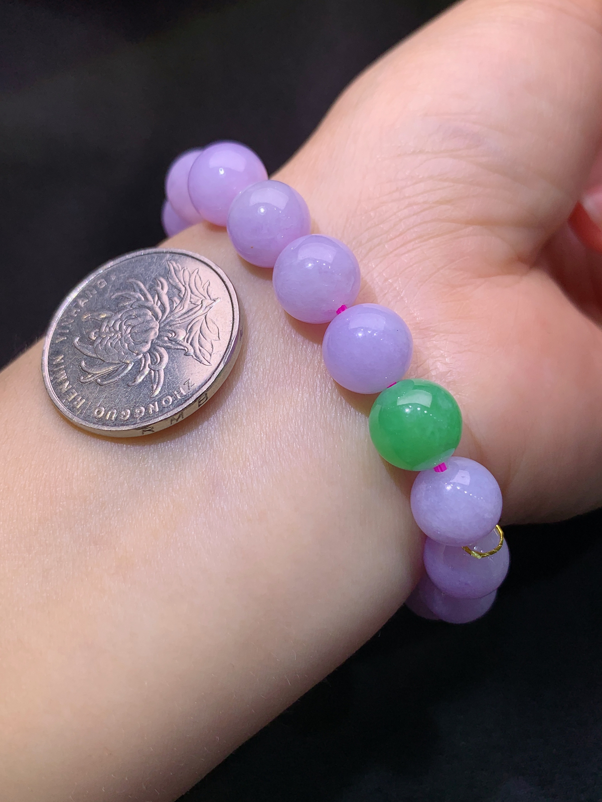 紫罗兰圆珠手串，手链，冰润鲜艳，种水足，Xili 尺寸9.8