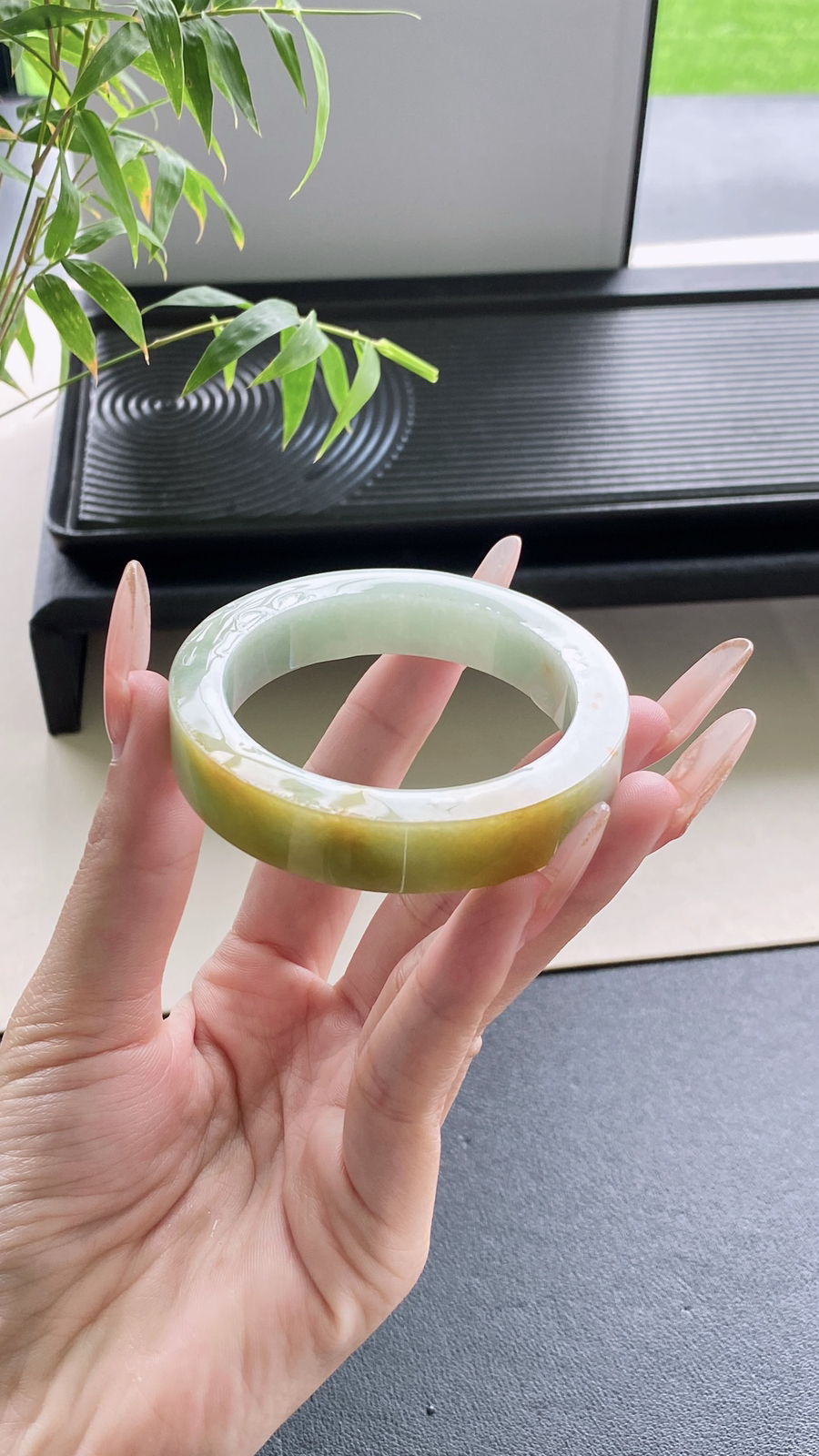 【黄翡手镯胚】