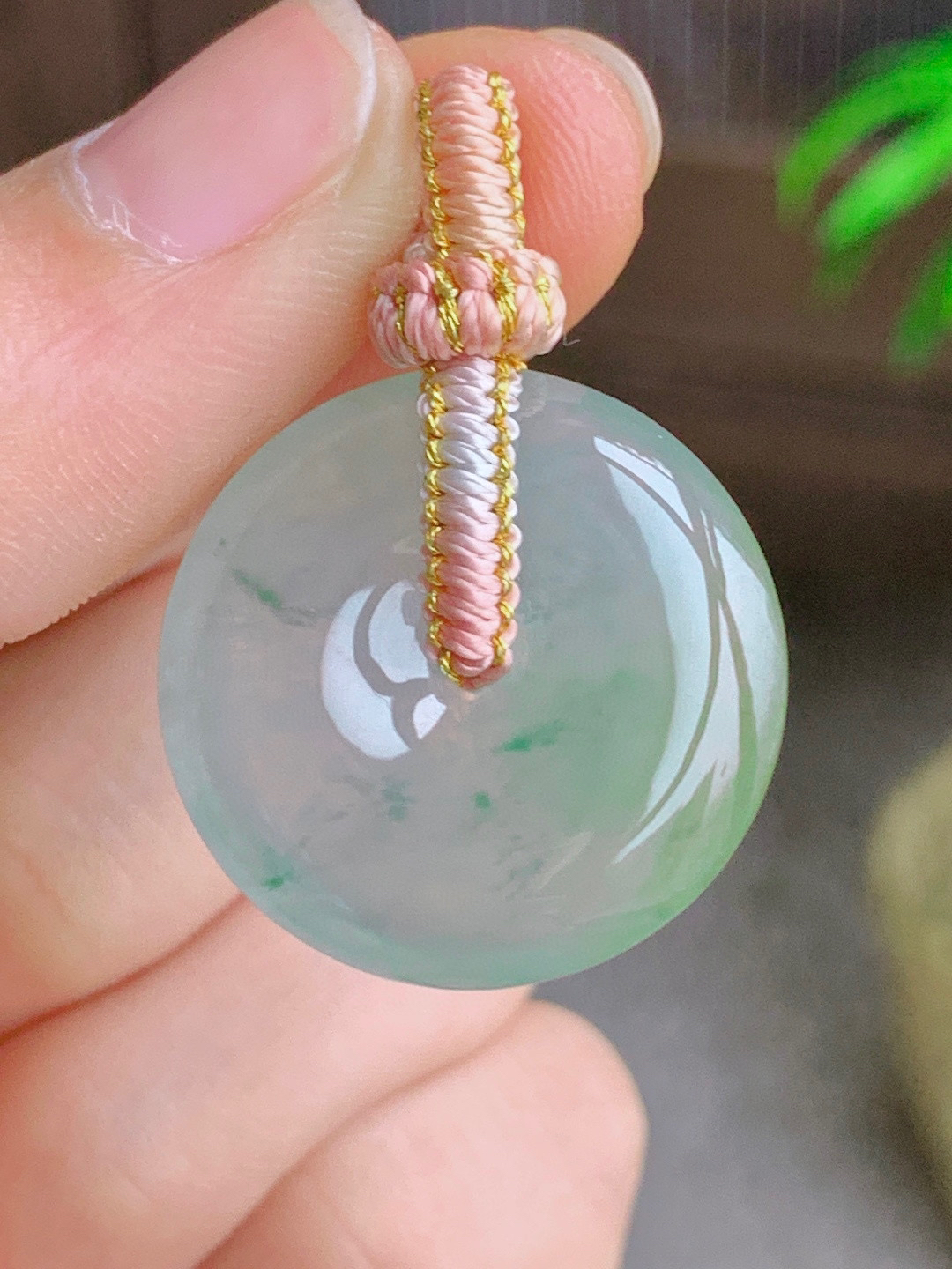 冰飘花平安扣吊坠  

【尺寸】24.6-5