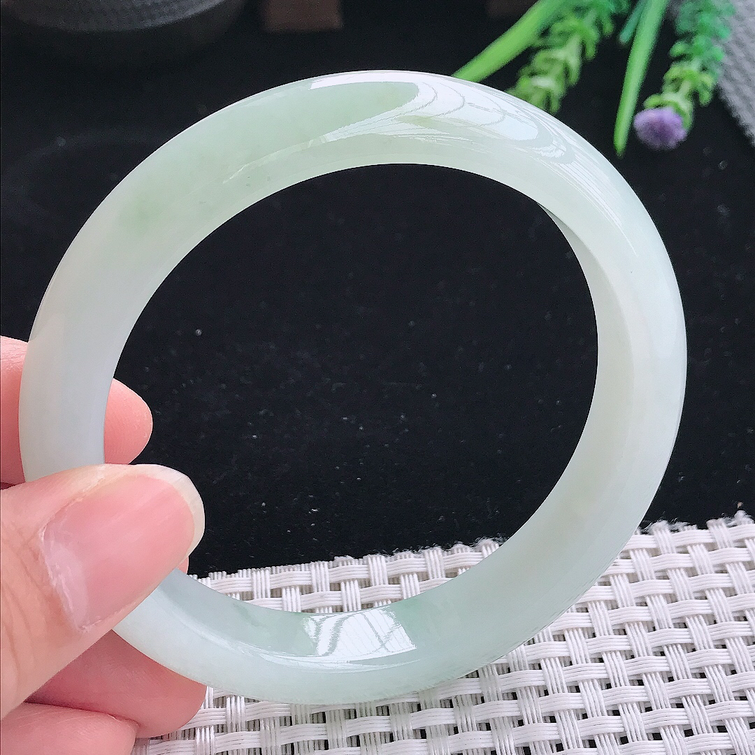 实拍A货翡翠62.5/12.6/8.9大圈口老坑冰胶水灵冰晴手镯玉镯手环