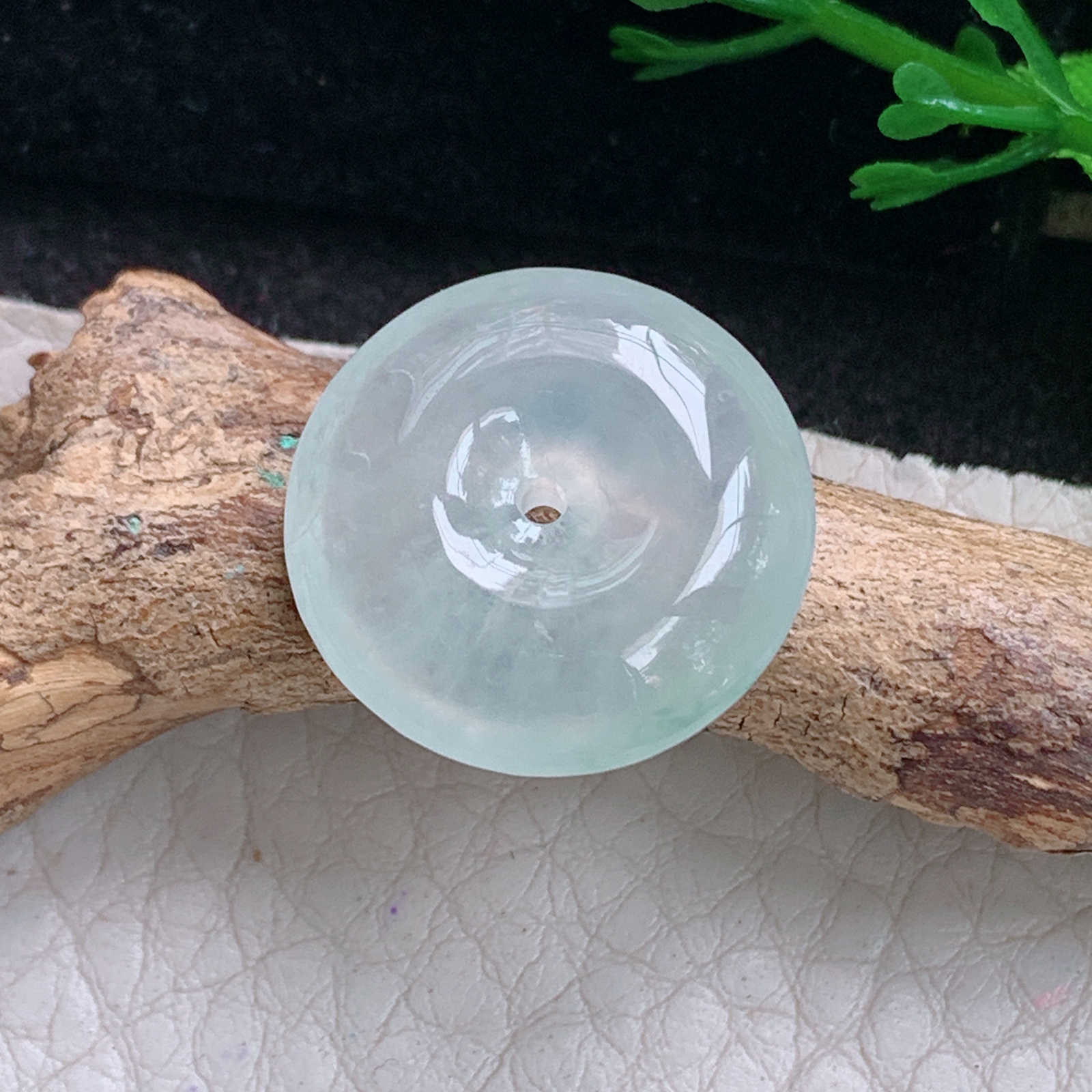 xo实拍16*4.6缅甸翡翠冰种起光平安扣 玉扣玉挂件 玉坠