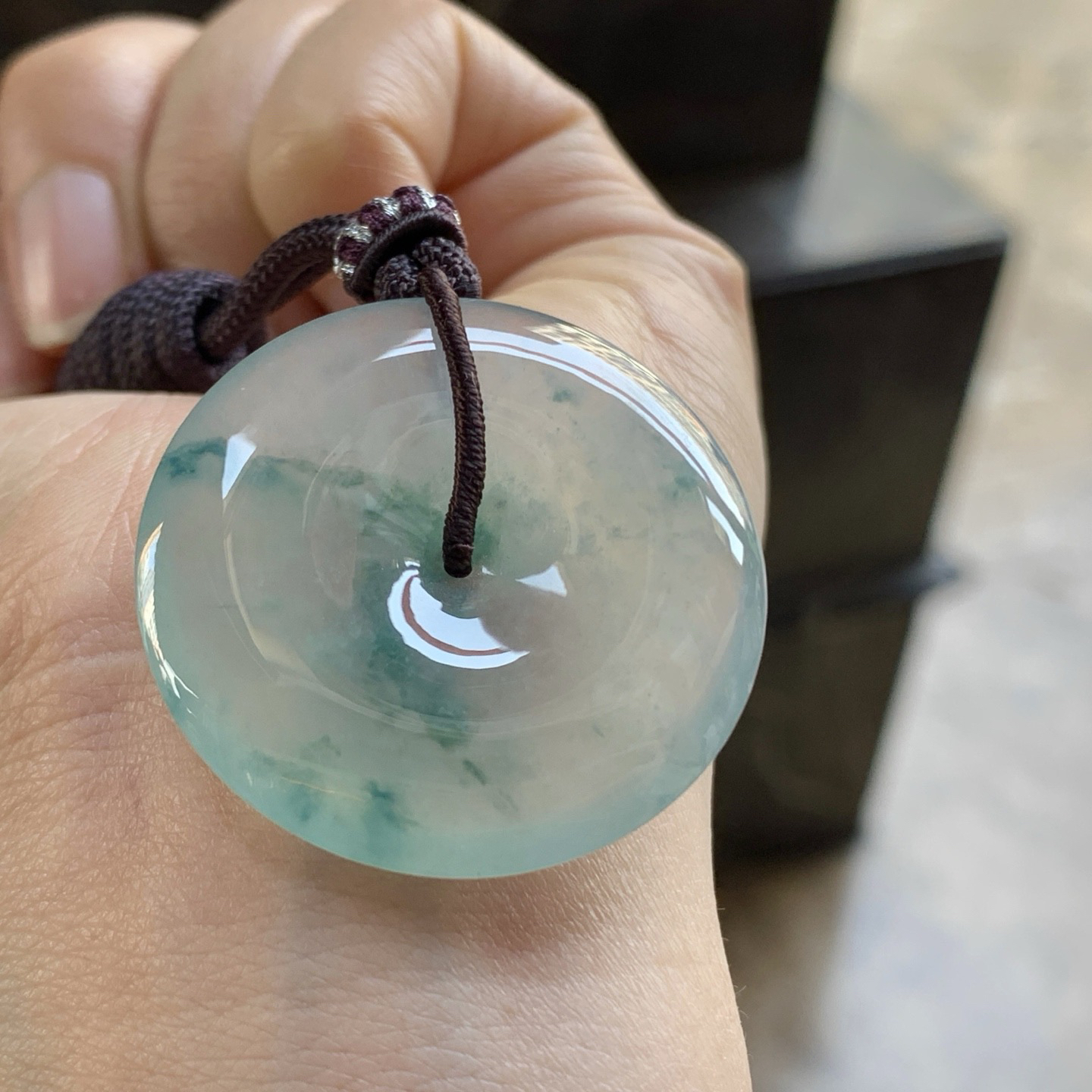 冰蓝花平安扣^_^飘花灵韵