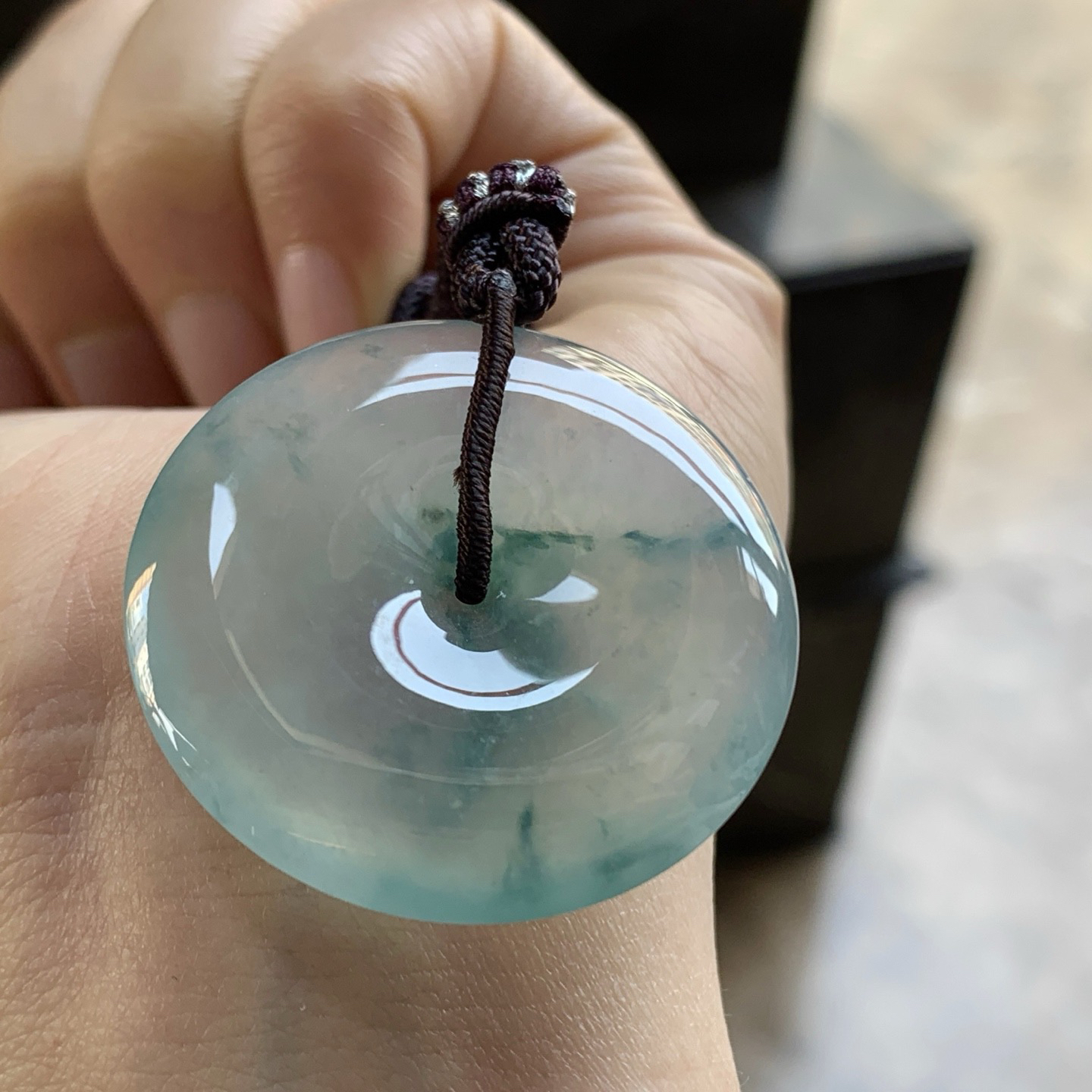 冰蓝花平安扣^_^飘花灵韵