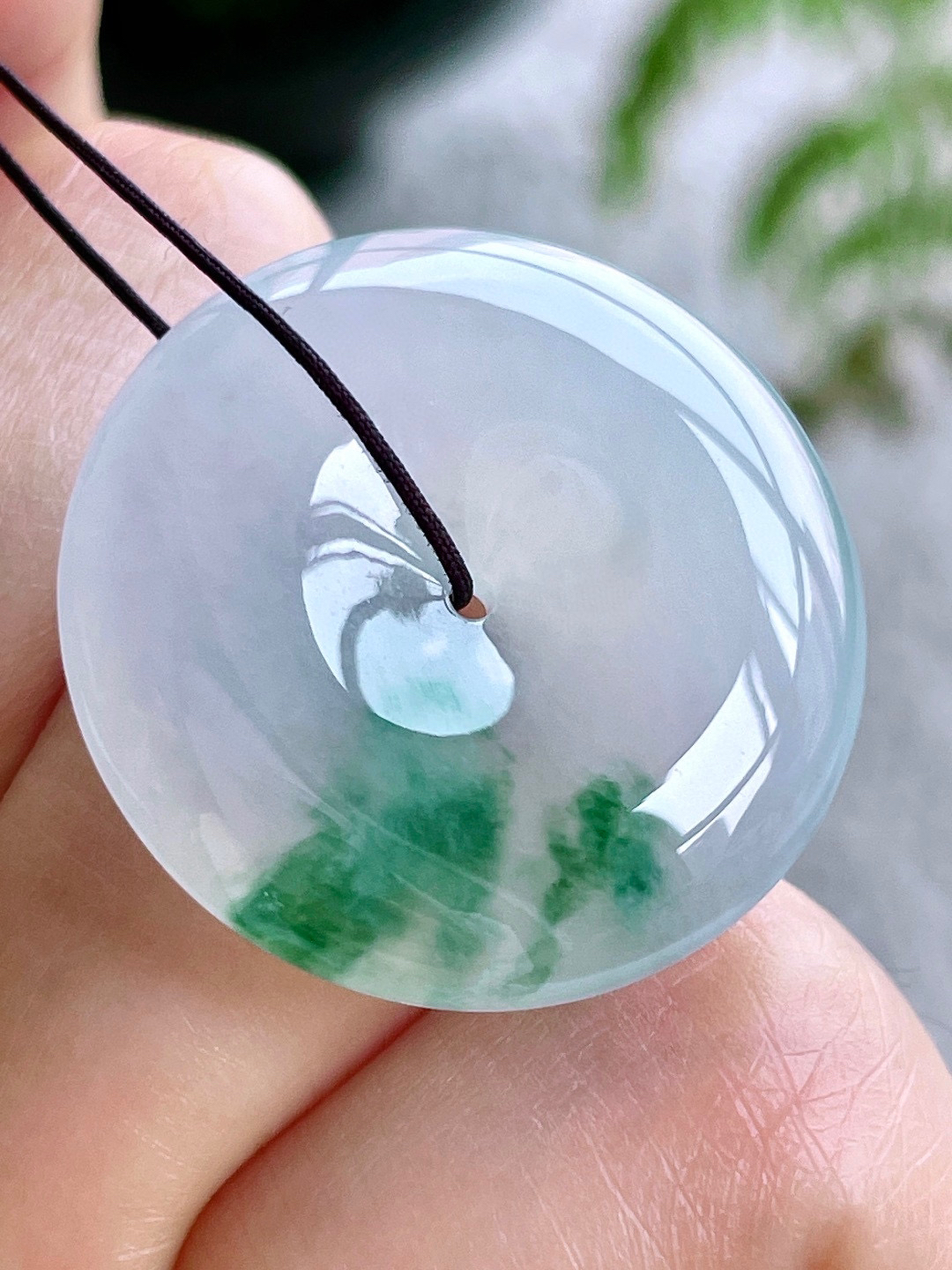 冰飘花平安扣吊坠