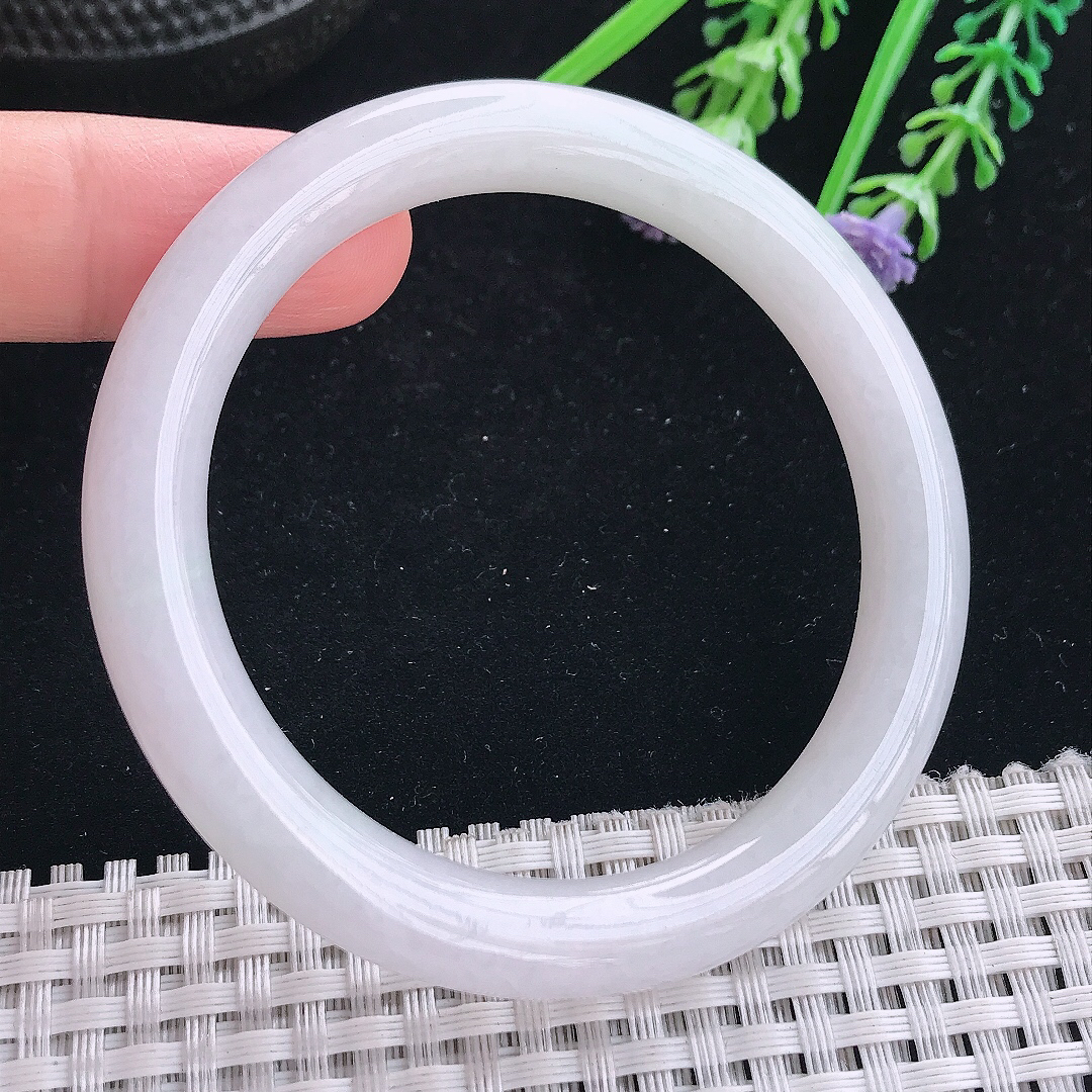 实拍A货翡翠53/8.3/8.6老坑秀气温润圆条手镯玉镯手环