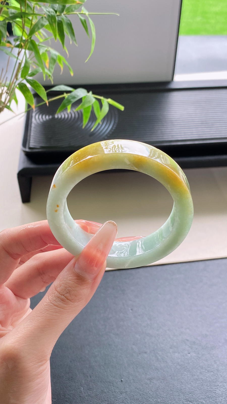 【黄翡手镯胚】