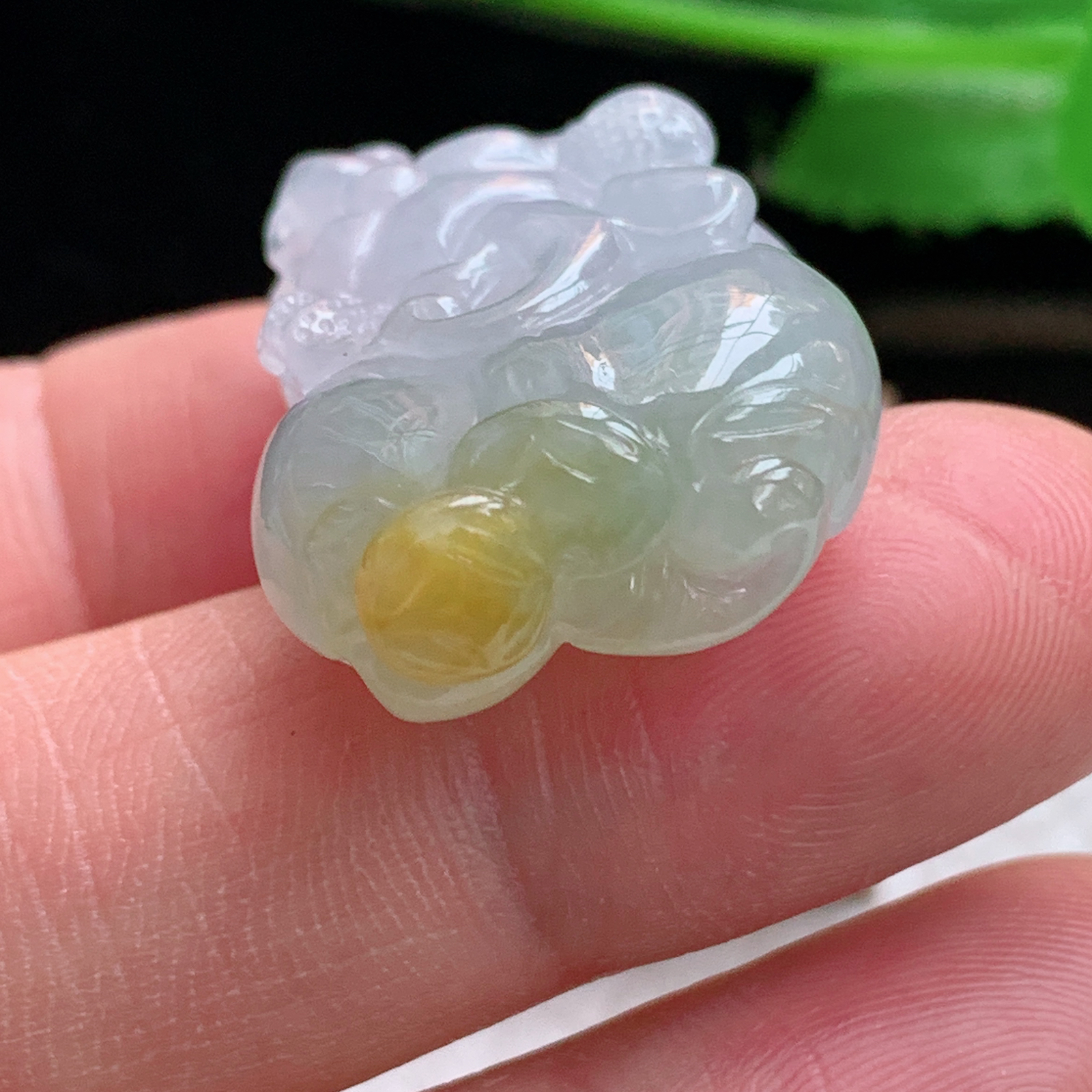 xo实拍29.3*20*9.5缅甸翡翠a货冰双彩招财貔貅 玉皮休挂件 玉坠