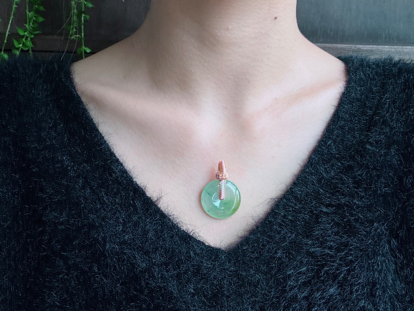 冰飘花平安扣吊坠  

【尺寸】24.6-5