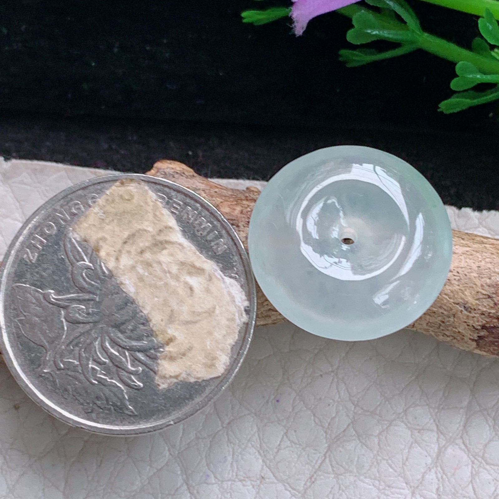 xo实拍16*4.6缅甸翡翠冰种起光平安扣 玉扣玉挂件 玉坠