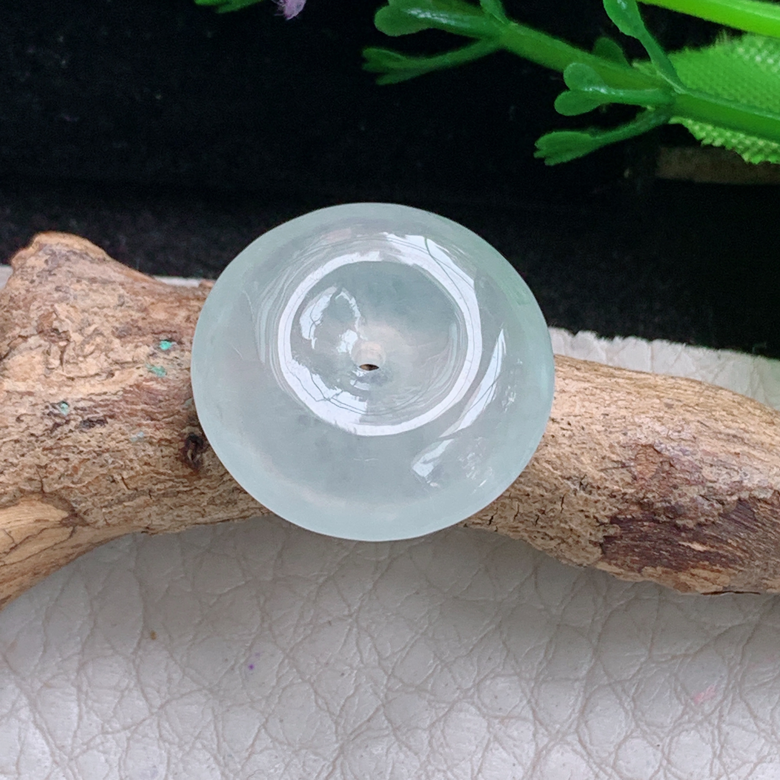 xo实拍16*4.6缅甸翡翠冰种起光平安扣 玉扣玉挂件 玉坠