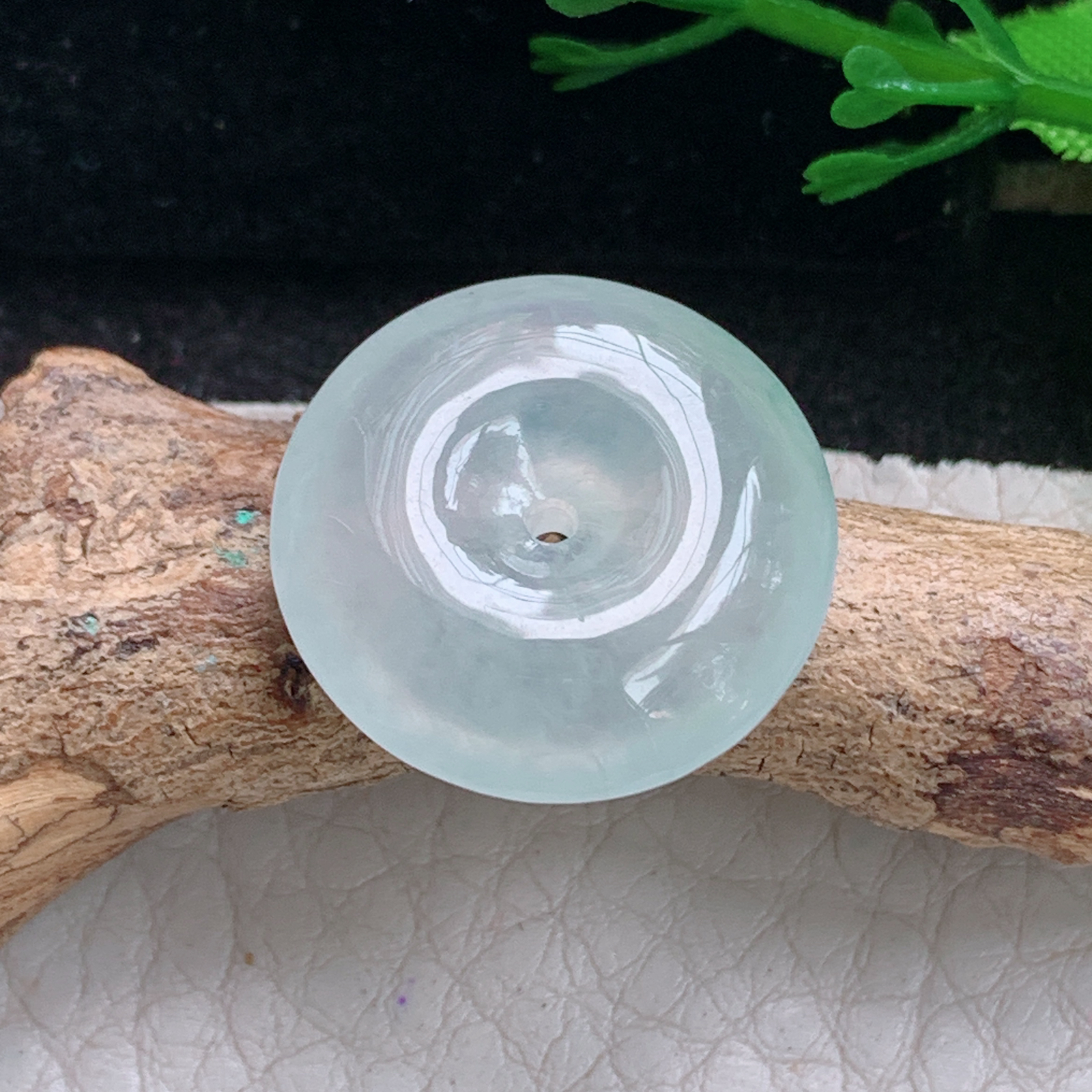 xo实拍16*4.6缅甸翡翠冰种起光平安扣 玉扣玉挂件 玉坠