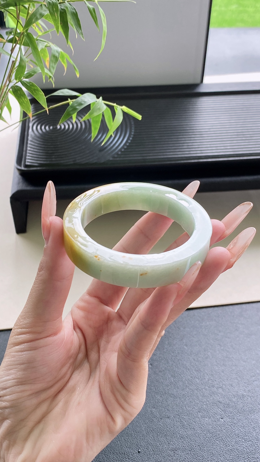 【黄翡手镯胚】