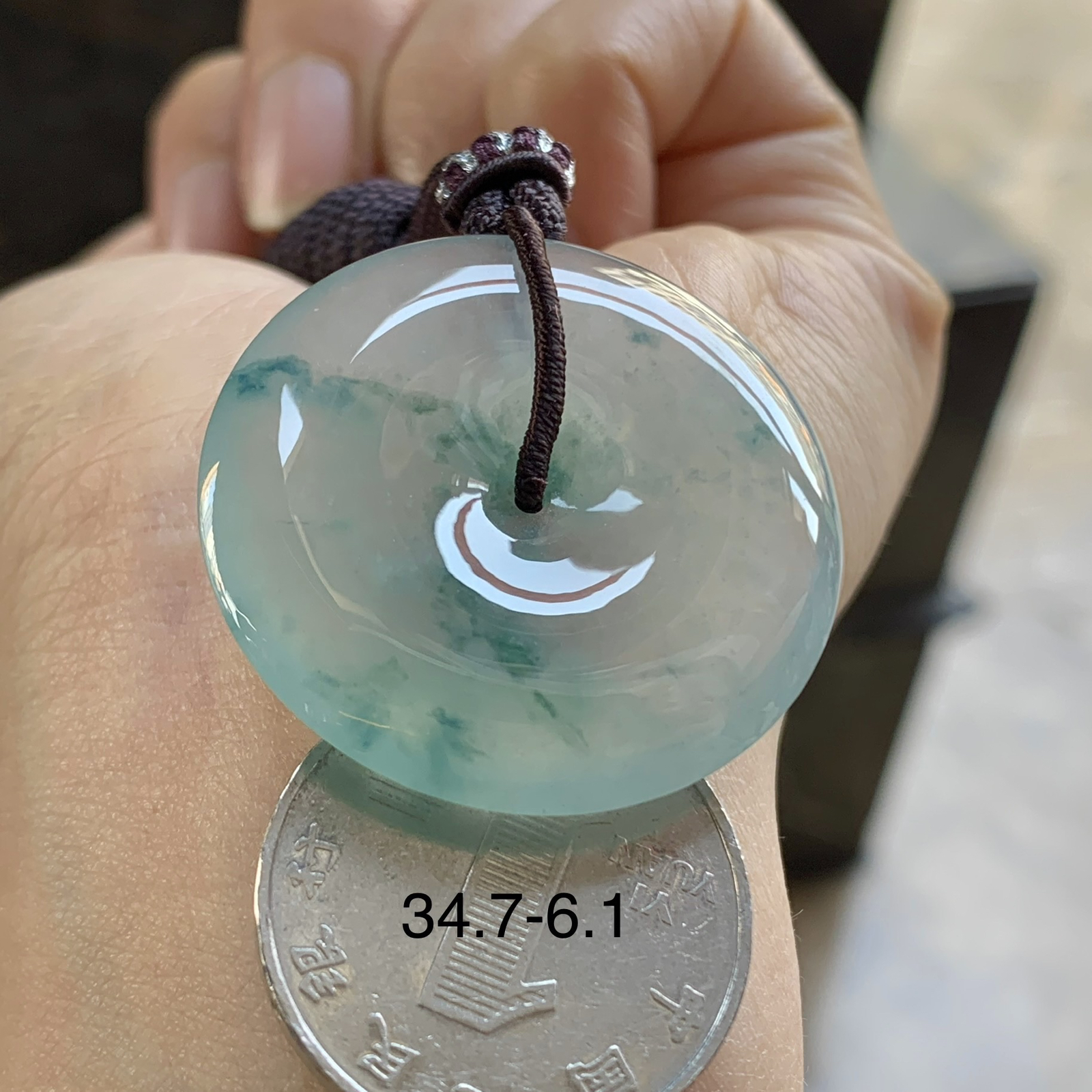 冰蓝花平安扣^_^飘花灵韵