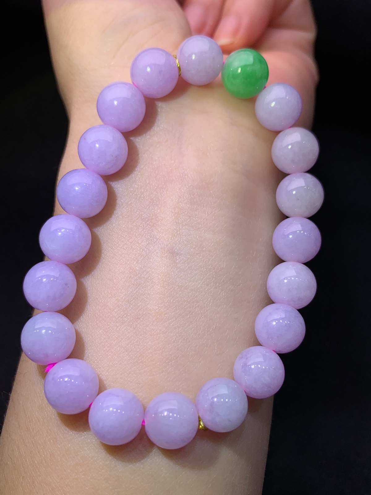 紫罗兰圆珠手串，手链，冰润鲜艳，种水足，Xili 尺寸9.8