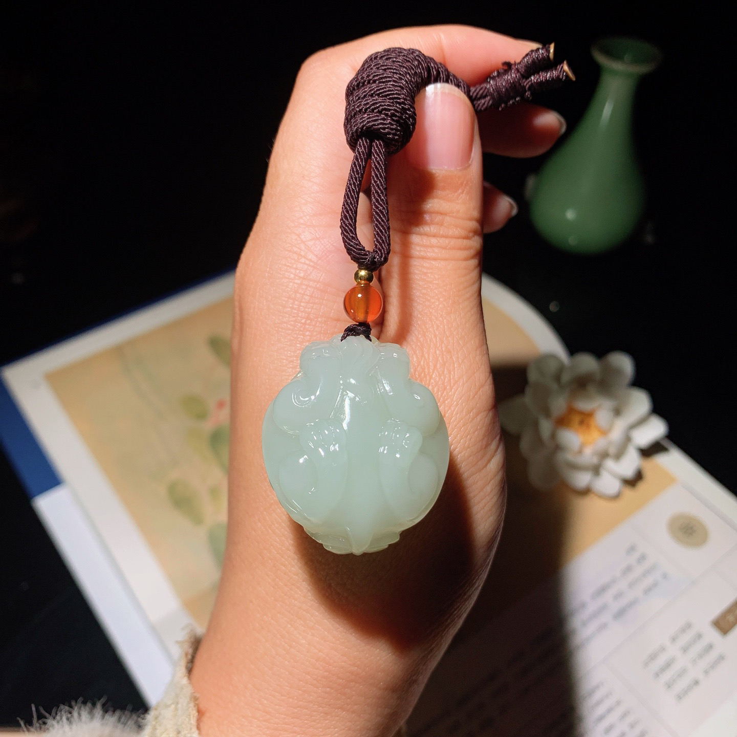 新疆且末料和田玉龙龟挂件 尺寸35/28/20重32克 玉质细腻油润 底色纯净 脂粉好，品质好。lt260323