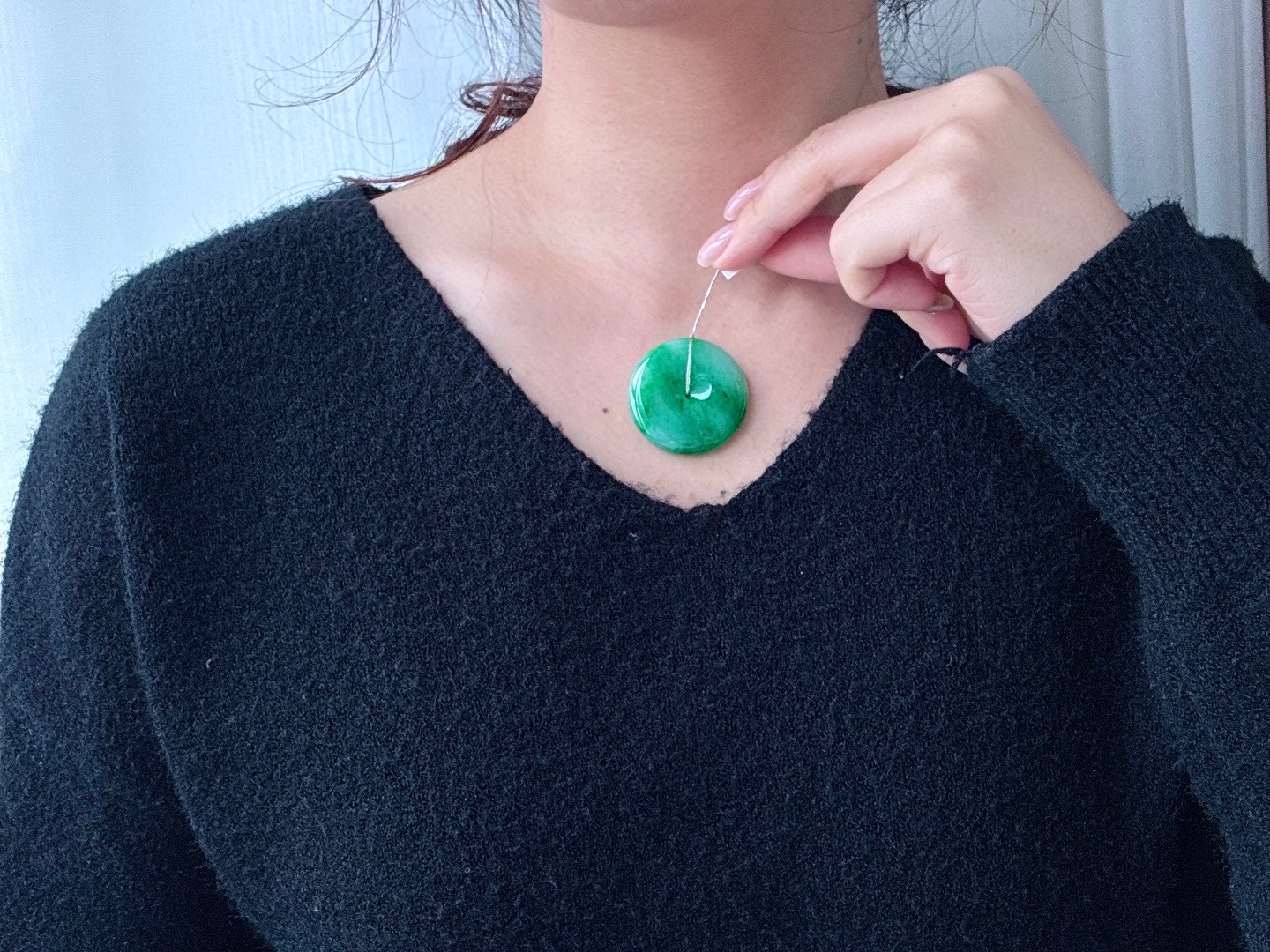 飘绿花大平安扣吊坠
【尺寸】34.3-5.5