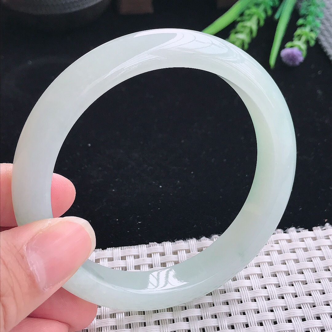 实拍A货翡翠62.5/12.6/8.9大圈口老坑冰胶水灵冰晴手镯玉镯手环