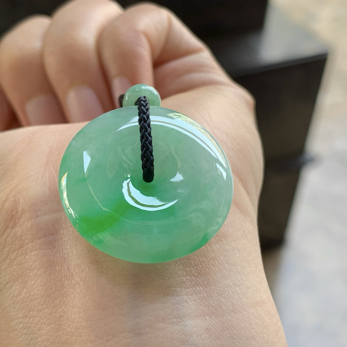 阳绿色平安扣^_^鲜艳 色阳