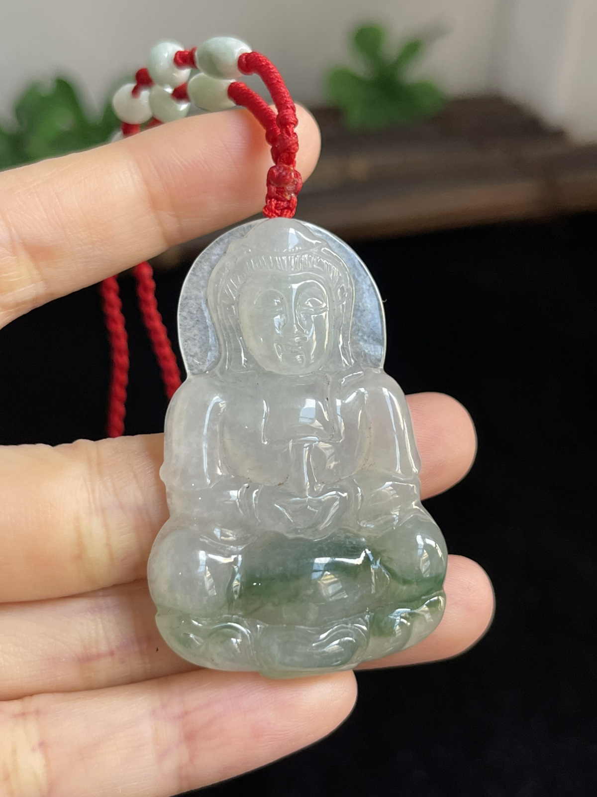 翡翠冰糯种绿色吊坠