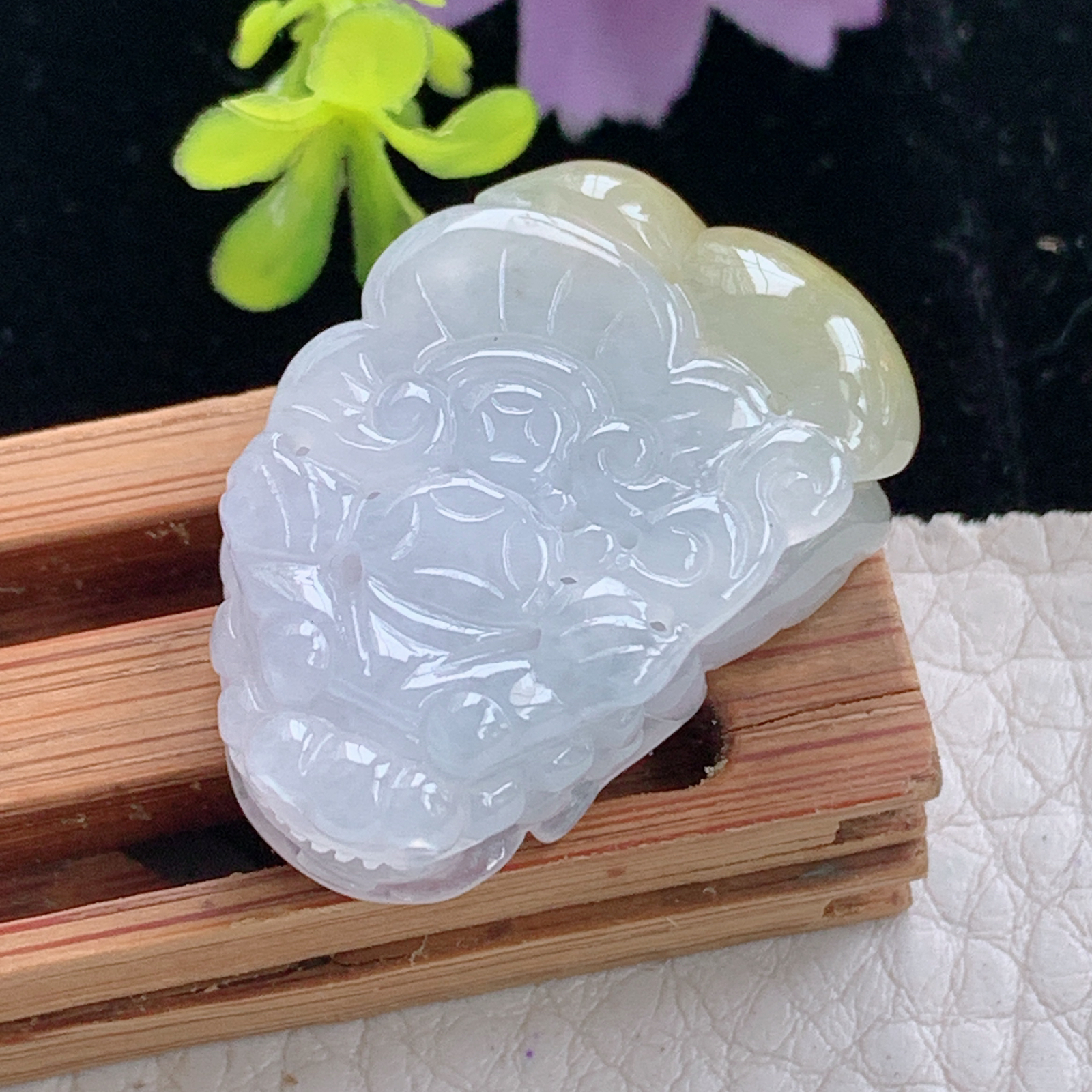 xo实拍29*20*9.8缅甸翡翠a货冰双彩招财貔貅 皮休玉挂件 玉坠