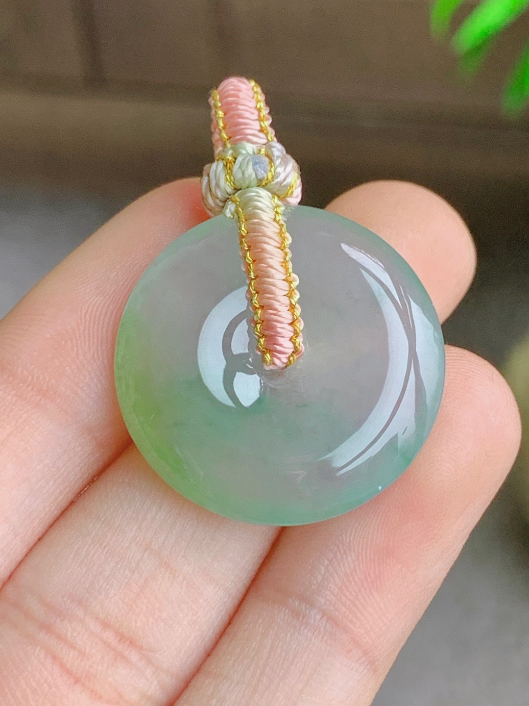 冰飘花平安扣吊坠  

【尺寸】24.6-5