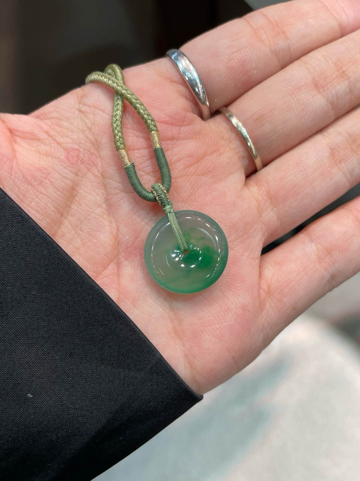 冰晴 飘阳绿 mini平安扣吊坠