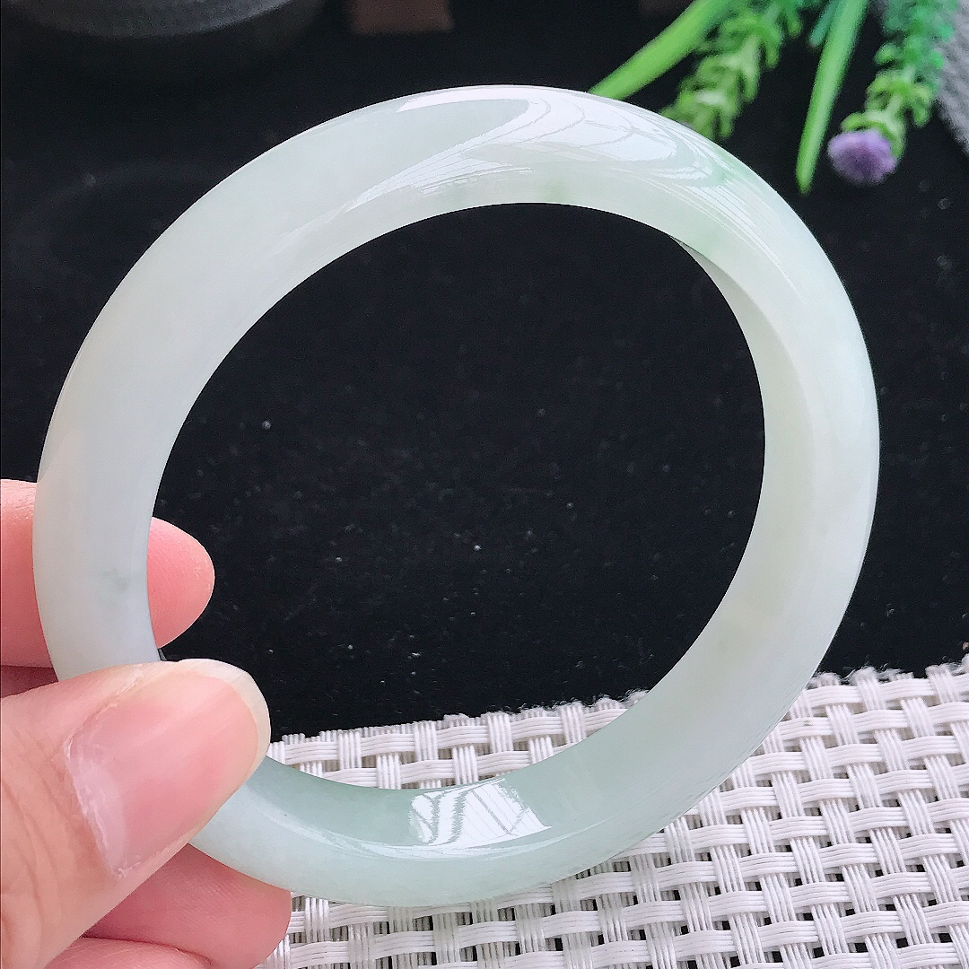 实拍A货翡翠62.5/12.6/8.9大圈口老坑冰胶水灵冰晴手镯玉镯手环