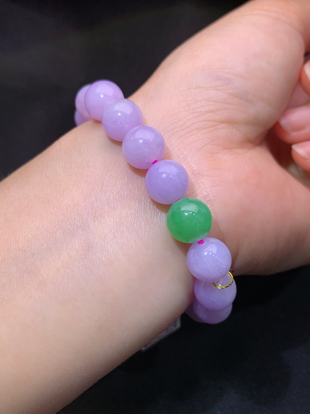 紫罗兰圆珠手串，手链，冰润鲜艳，种水足，Xili 尺寸9.8