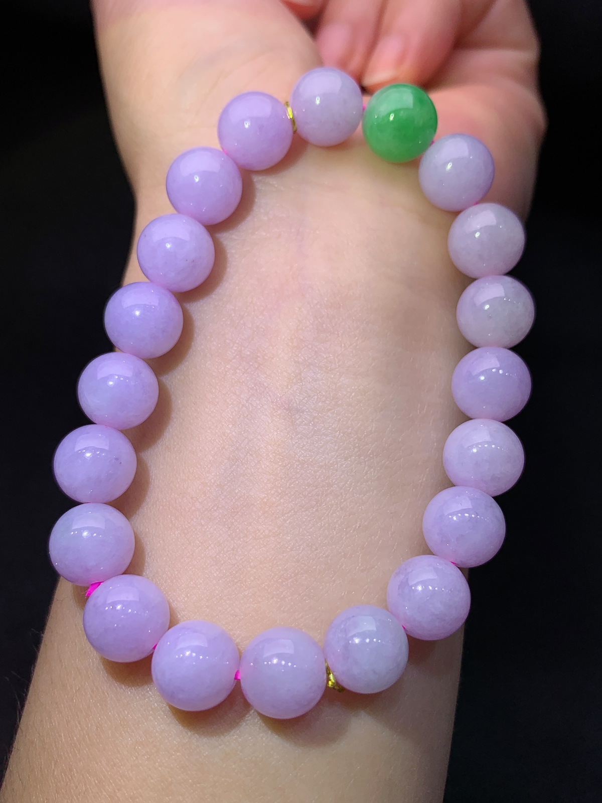 紫罗兰圆珠手串，手链，冰润鲜艳，种水足，Xili 尺寸9.8