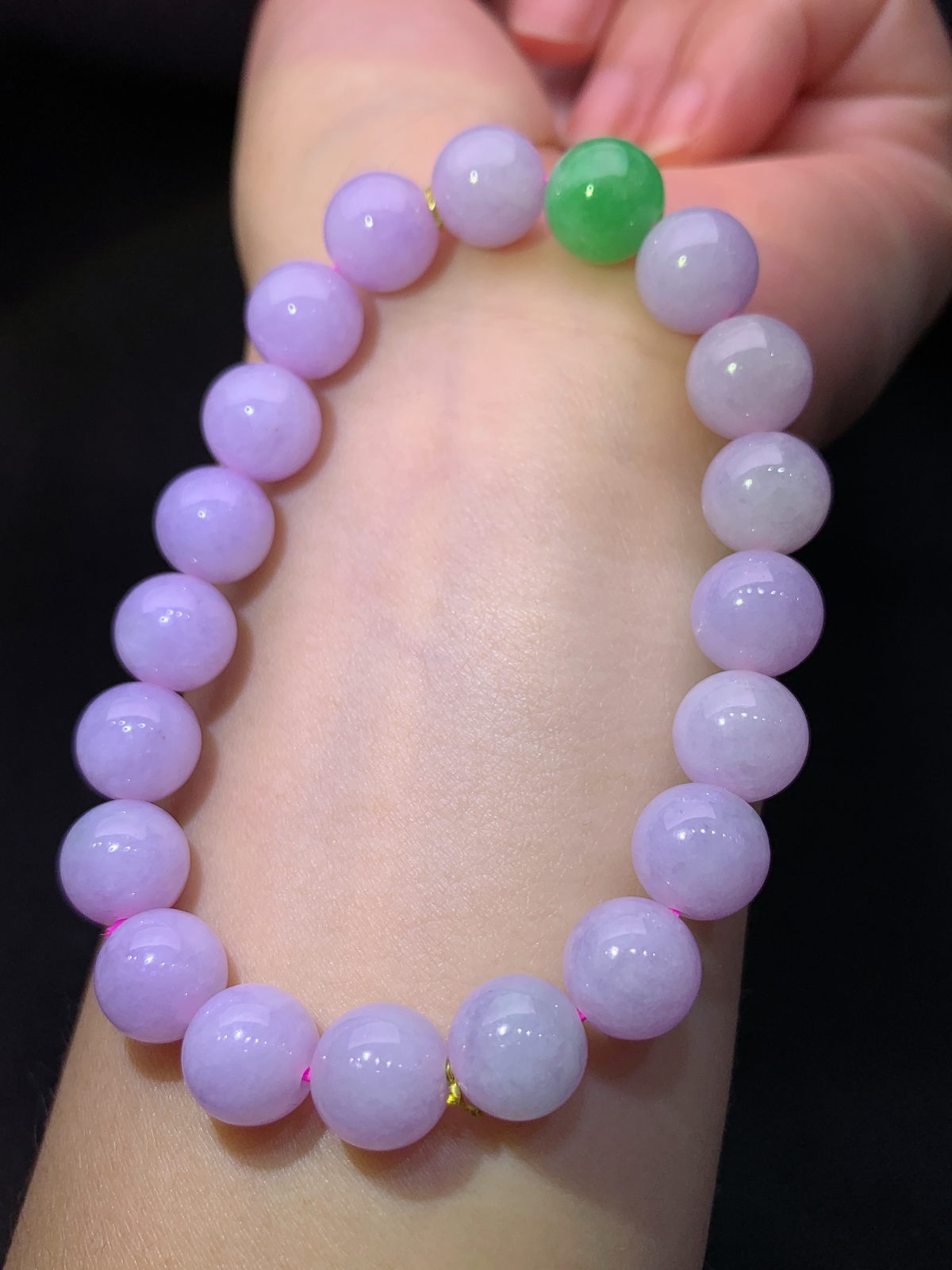 紫罗兰圆珠手串，手链，冰润鲜艳，种水足，Xili 尺寸9.8