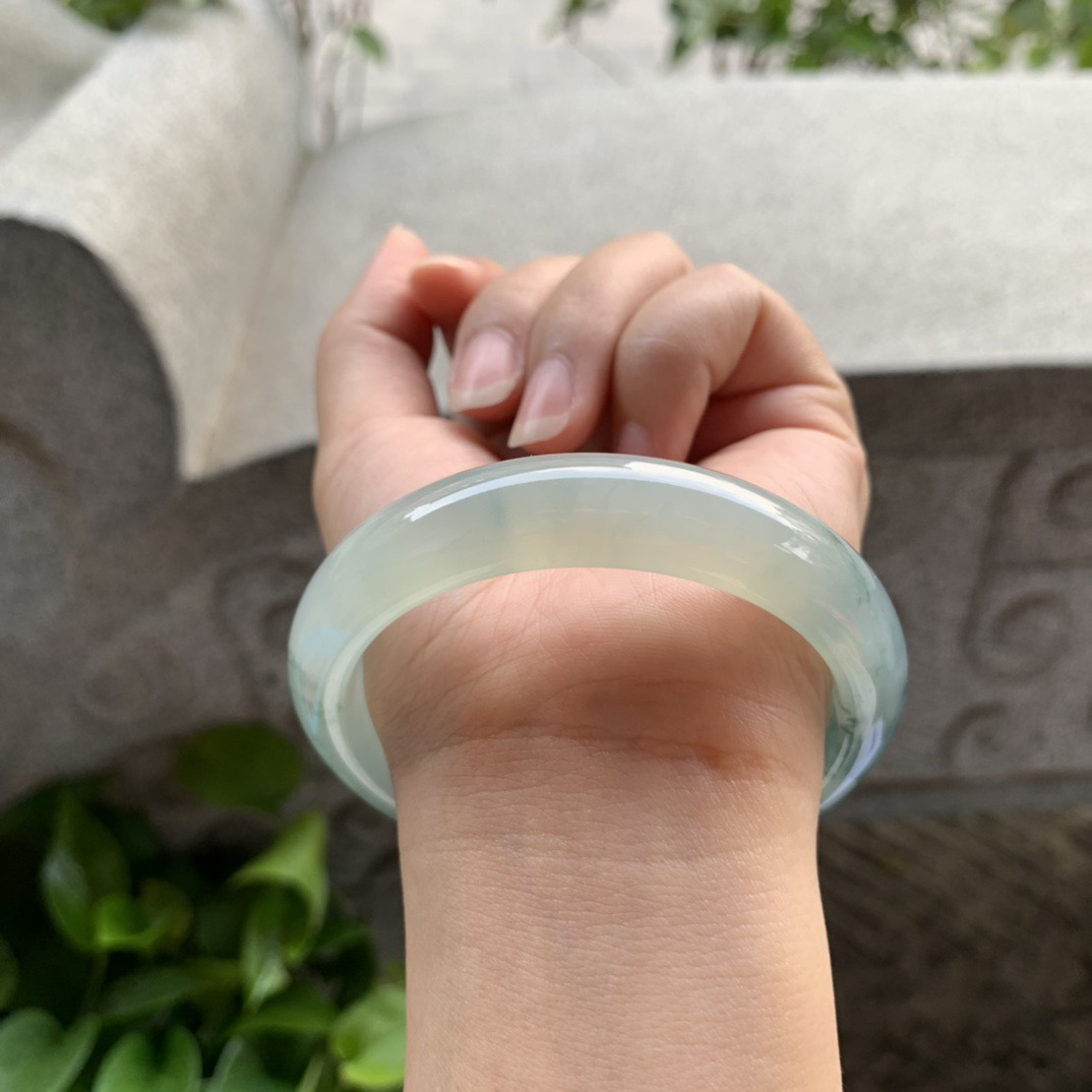 圈口 57.2-12.8-8.2【冰紫飘花正圈手镯】正圈57 58可戴