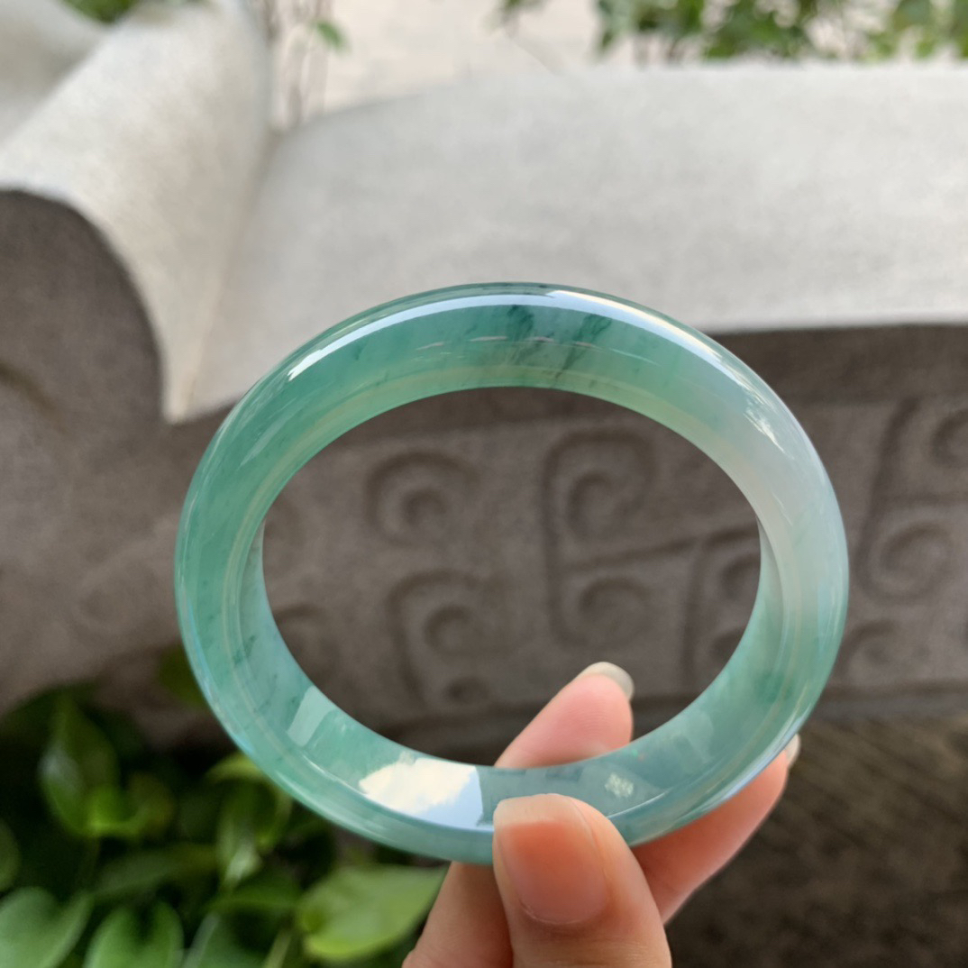 圈口 57-12.8-8.3【冰蓝正圈手镯】正圈57 58可戴