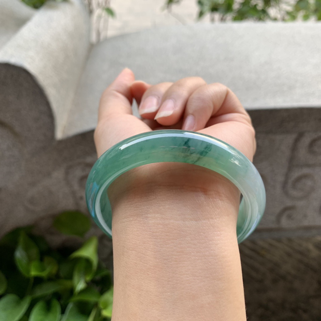 圈口 57-12.8-8.3【冰蓝正圈手镯】正圈57 58可戴