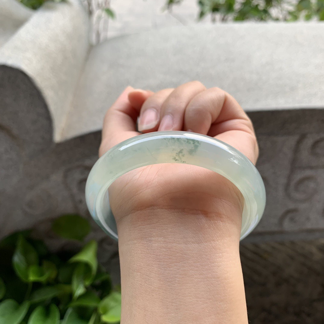 圈口 57.2-12.8-8.2【冰紫飘花正圈手镯】正圈57 58可戴