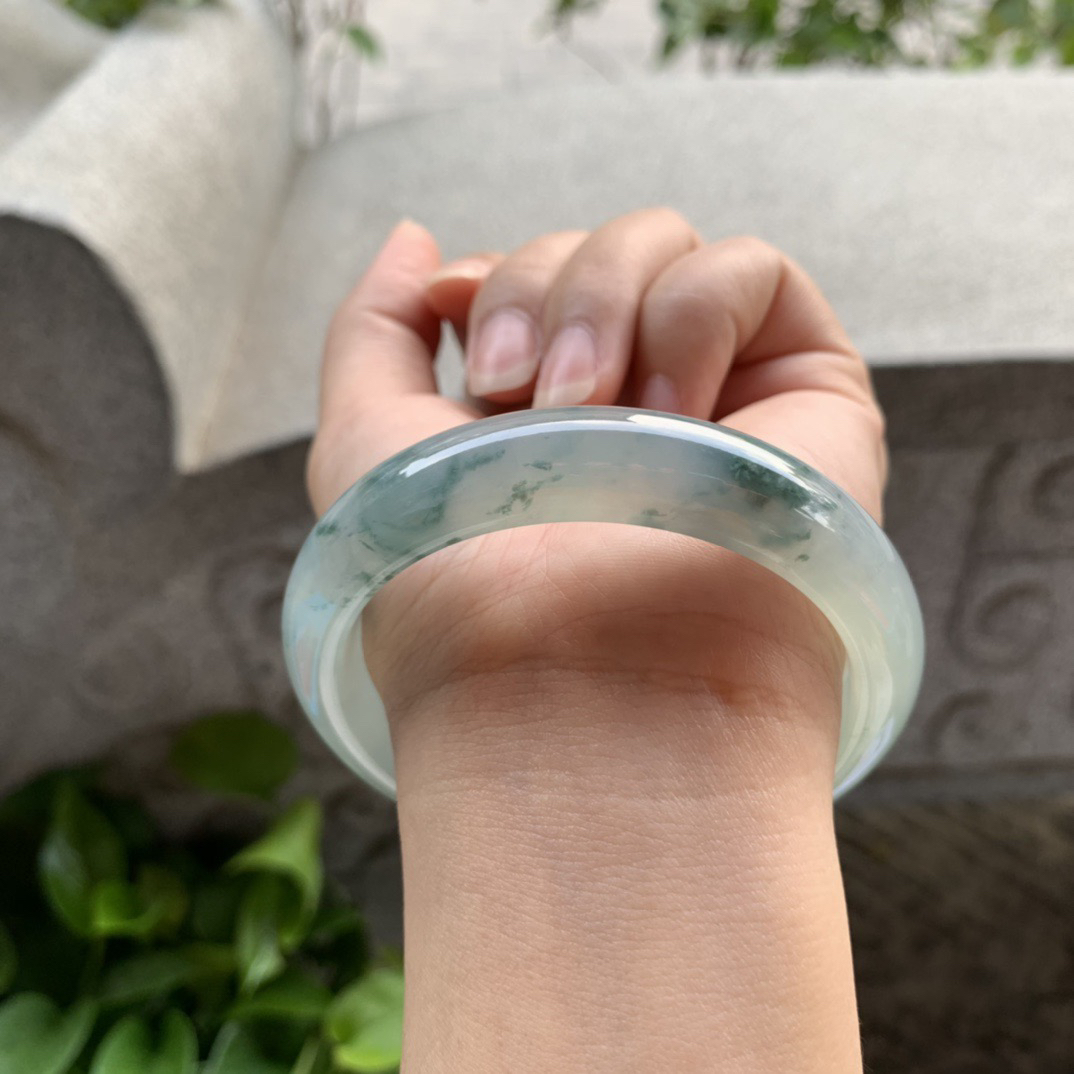 圈口 57.2-12.8-8.2【冰紫飘花正圈手镯】正圈57 58可戴