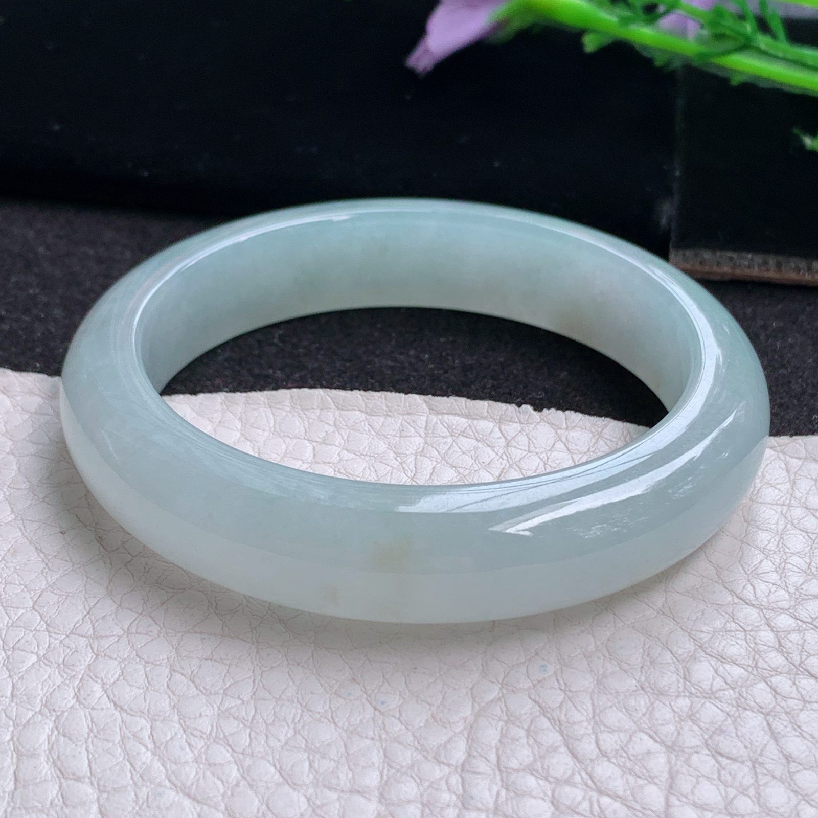 r实拍55*12.8*8.3平安镯 天然缅甸翡翠A货玉手镯冰润纯美正圈玉手环