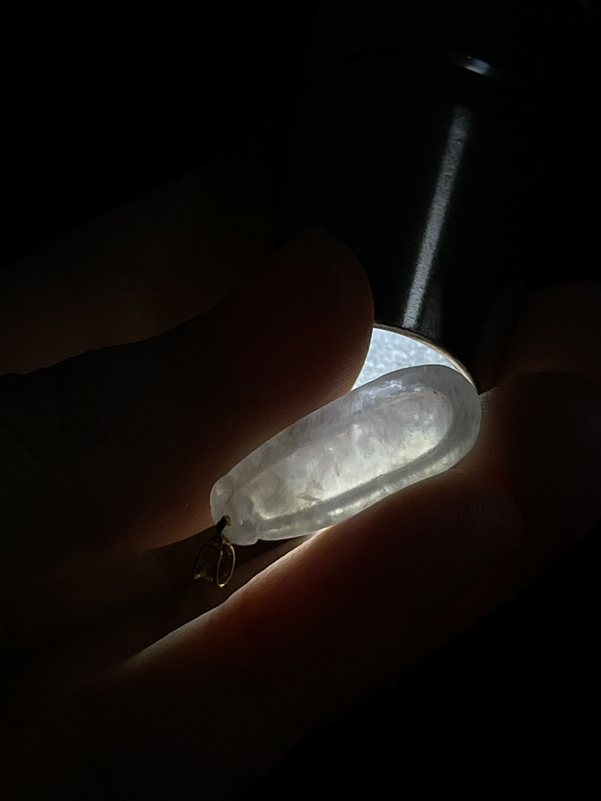 翡翠吊坠，印记：G18K