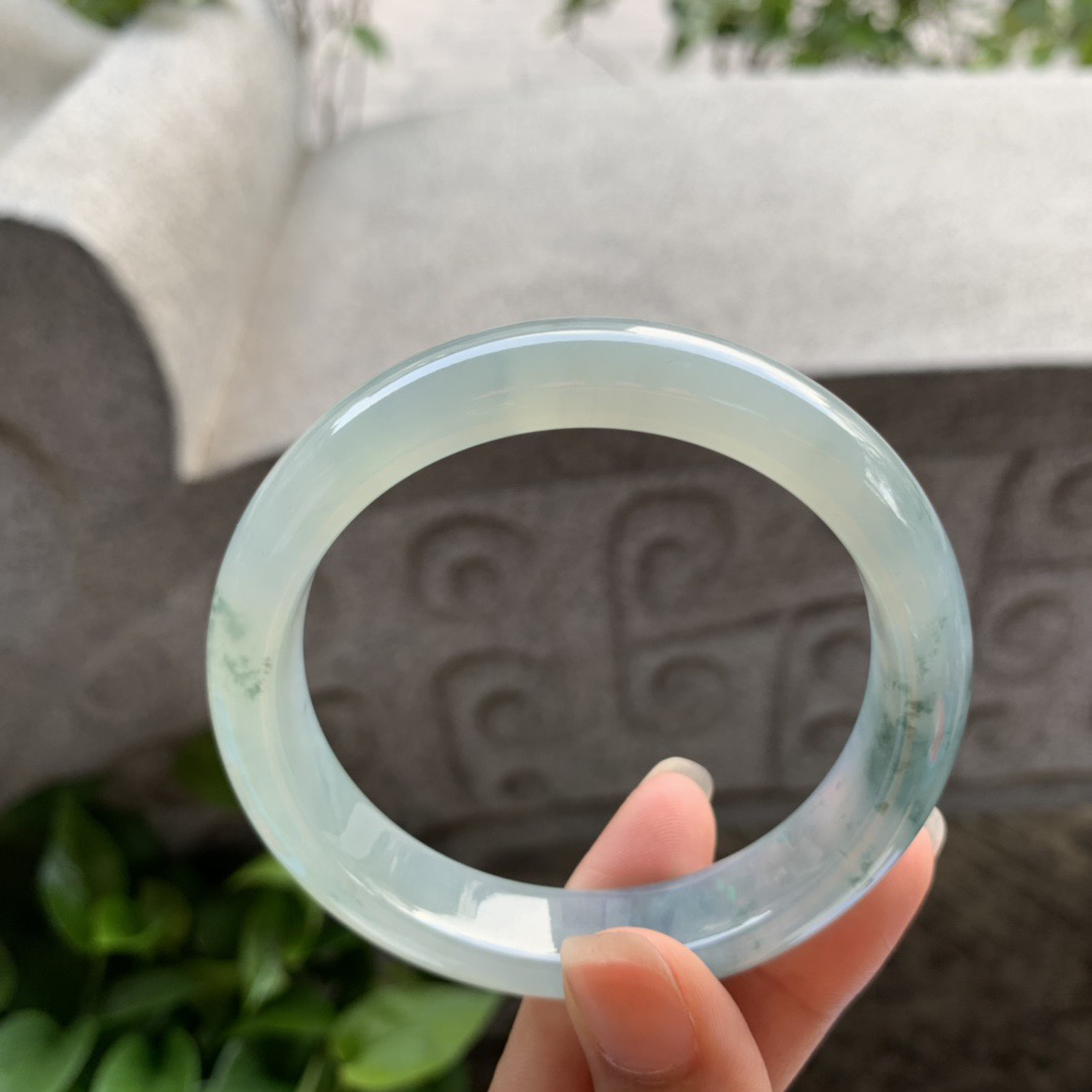 圈口 57.2-12.8-8.2【冰紫飘花正圈手镯】正圈57 58可戴