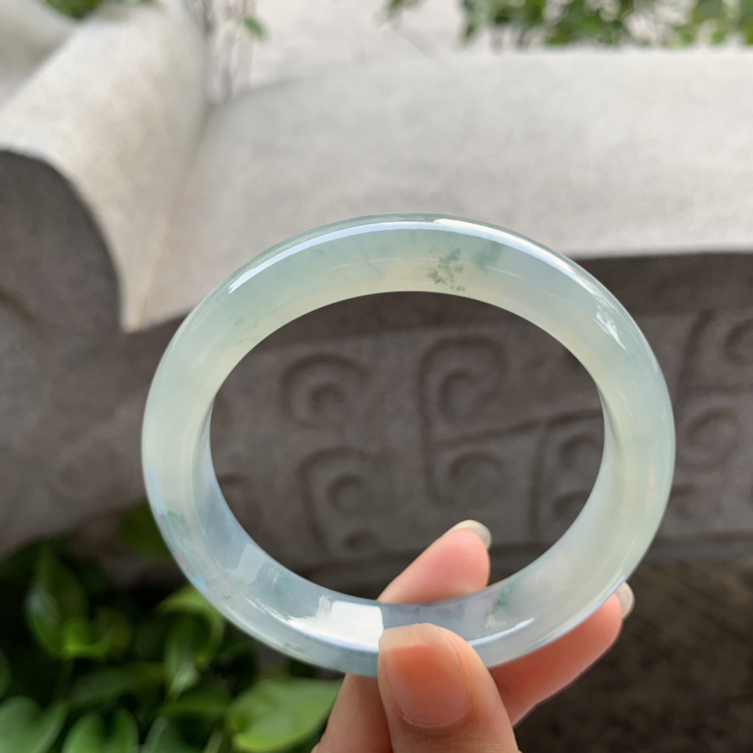 圈口 57.2-12.8-8.2【冰紫飘花正圈手镯】正圈57 58可戴