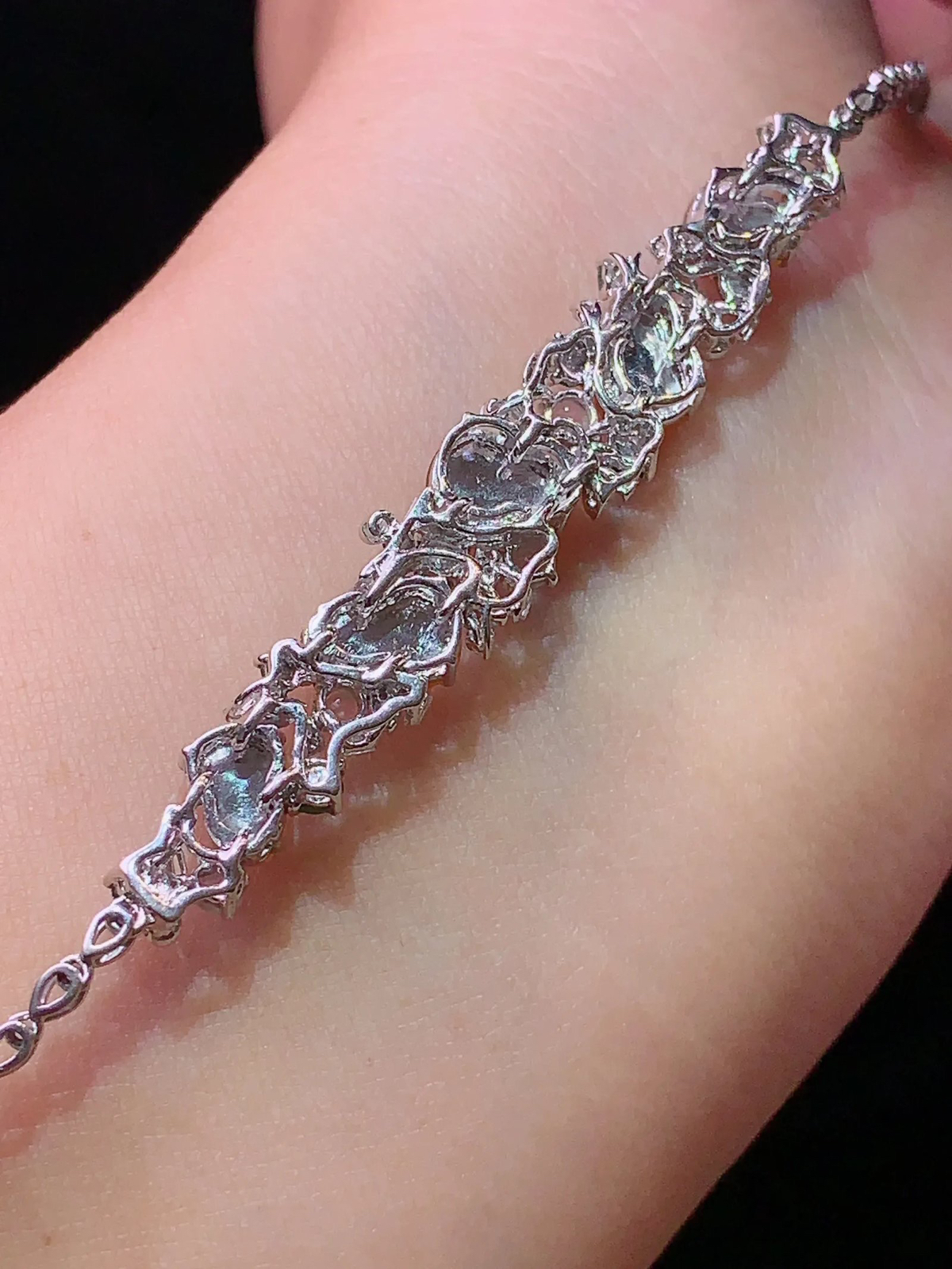 18k金钻镶嵌黄翡葫芦手链 玉质细腻 色泽艳丽 整体尺寸55.8*9*5.3