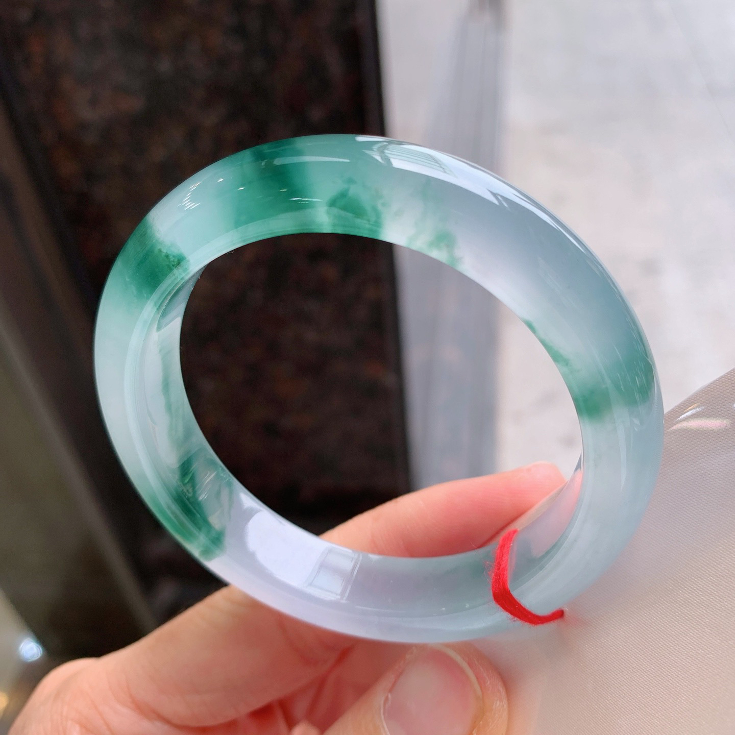 2#正圈高冰飘花 无瑕 尺寸：55/11.7/8.7 ！起荧光