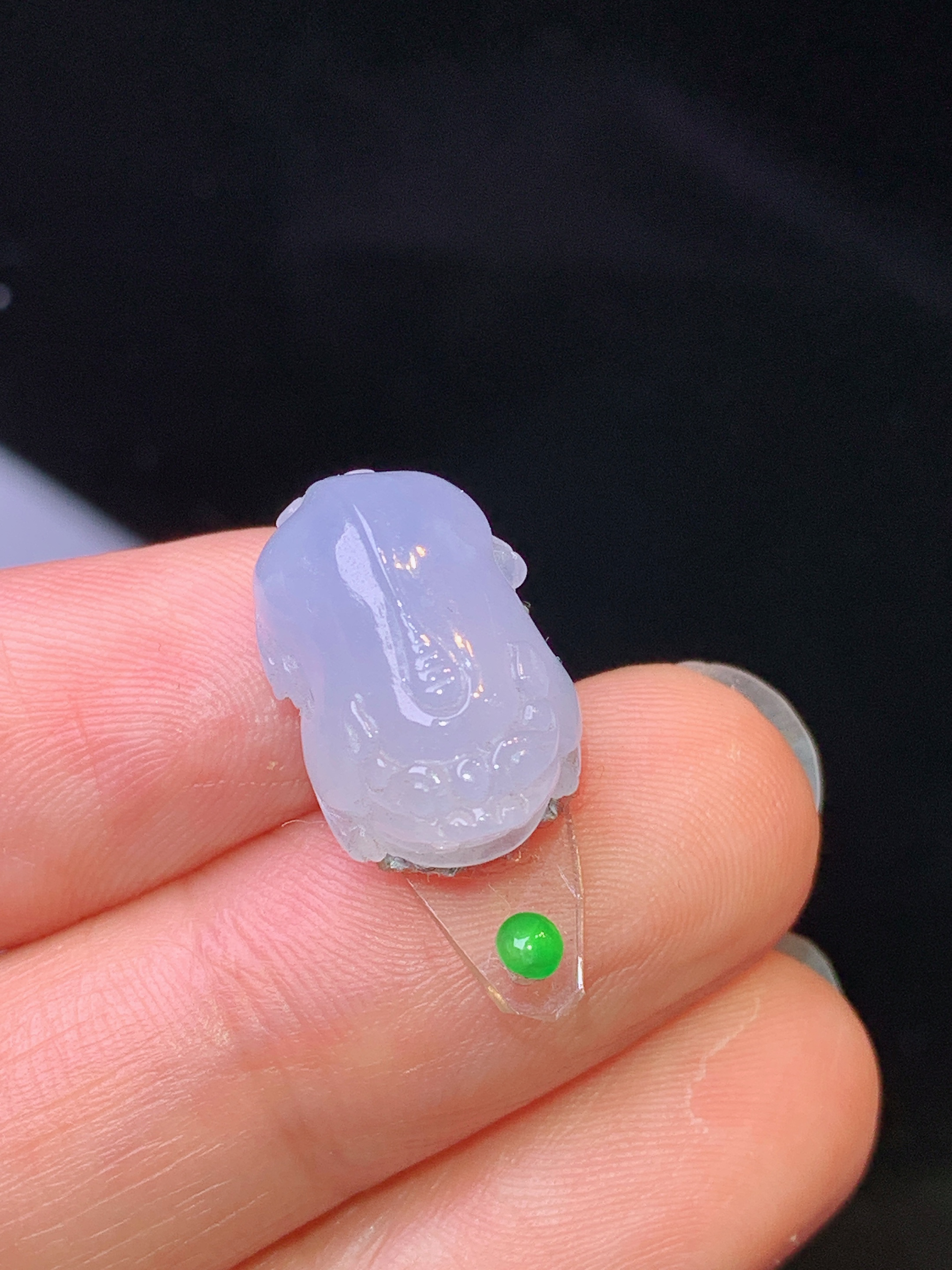 镶嵌款 紫罗兰貔貅吊坠 玉质细腻 色泽艳丽清新 水润亮眼 整体尺寸15.5*10.3*6.2*2x