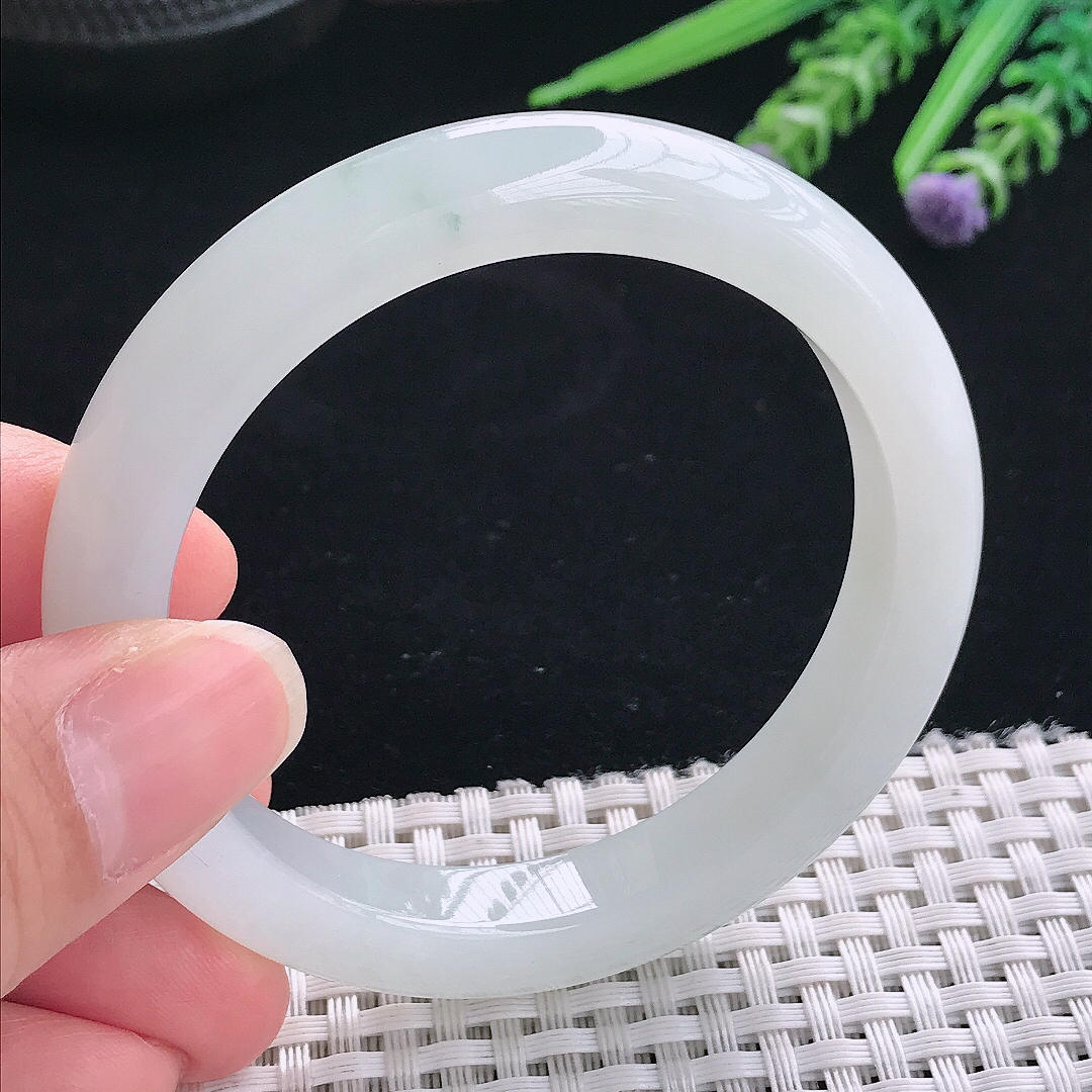 实拍A货翡翠54/9.9/8.5老坑冰纯果冻胶冰晴手镯翡翠玉镯手环