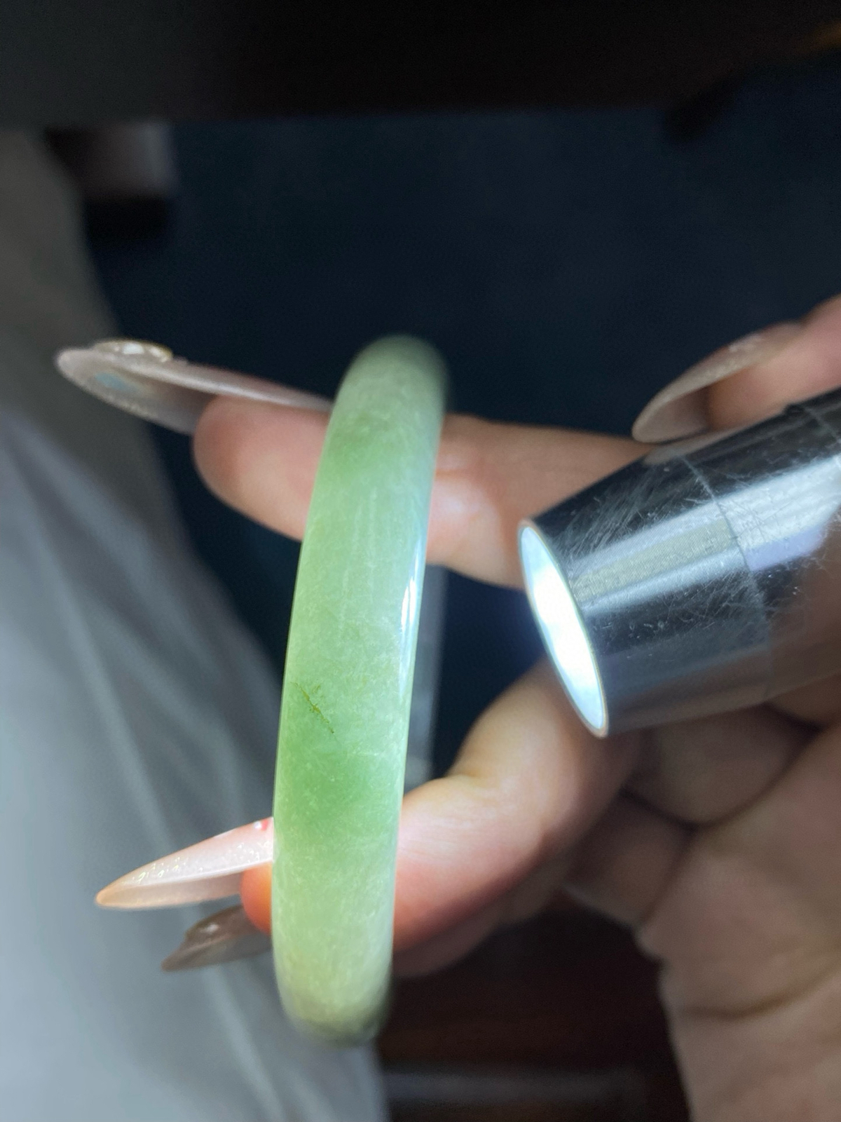 湖水绿半山水窄条正圈成品（细纹不扣）

⭕️57-10-7.6