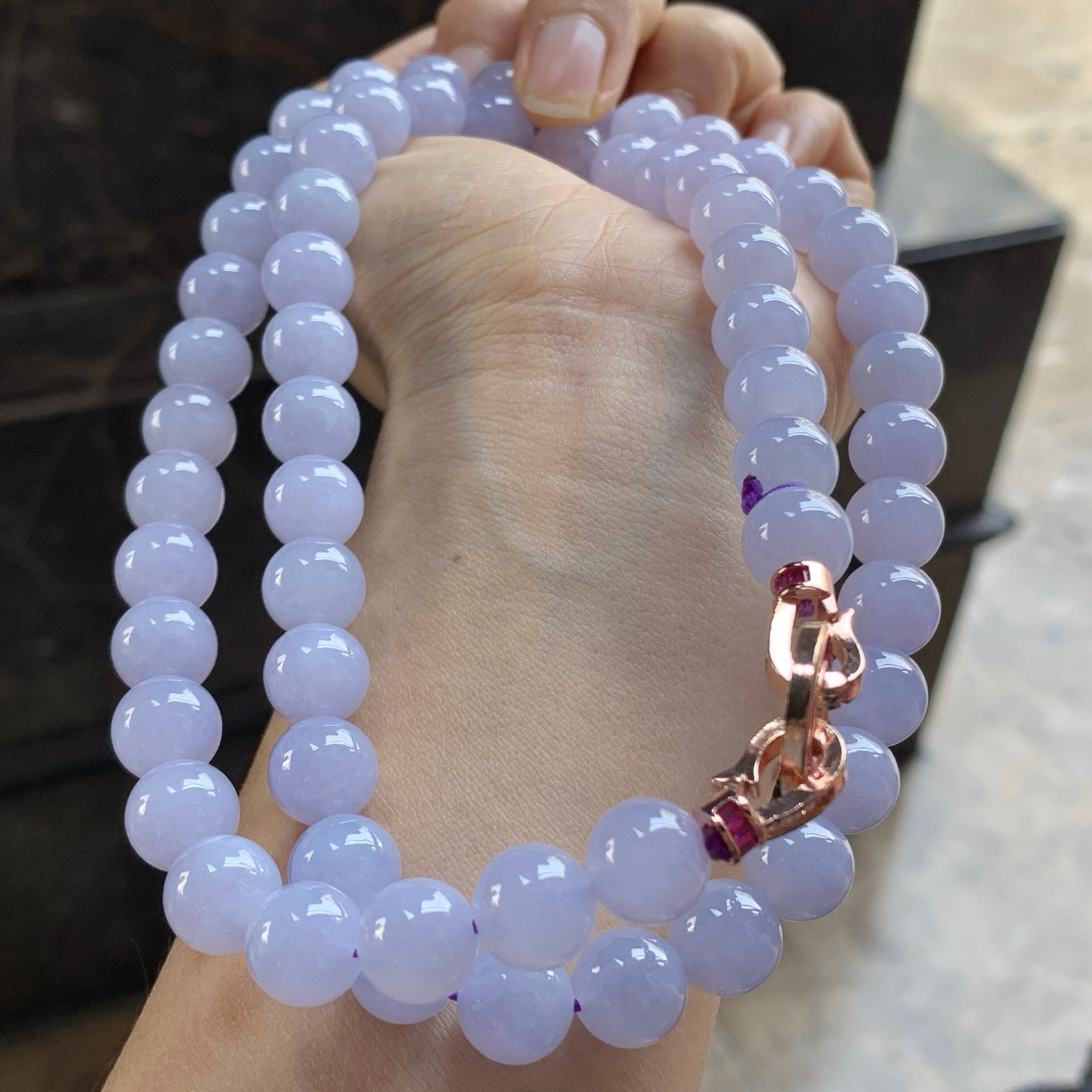 紫罗兰珠链^_^鲜艳 玉质温润